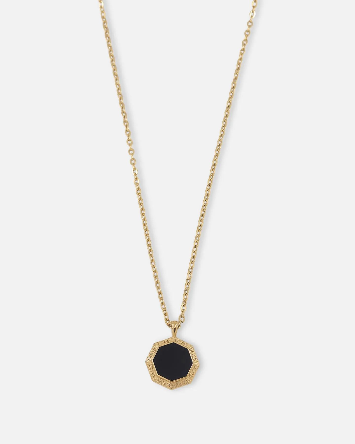 Saint Morta Onyx Octagon Pendant Chain Gold sold by Culture Kings