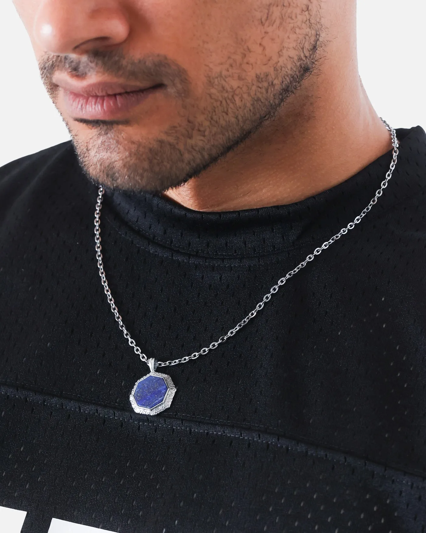 Saint Morta Lapis Octagon Pendant Chain White Gold sold by Culture Kings product image thumbnail 3