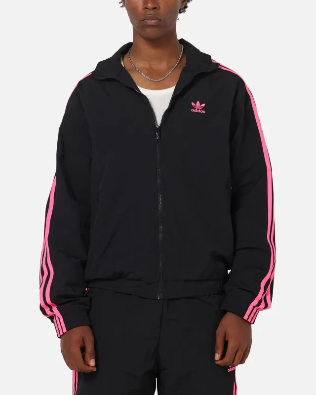Adidas Firebird Track Jacket Black/Lucid Pink sold by Culture Kings