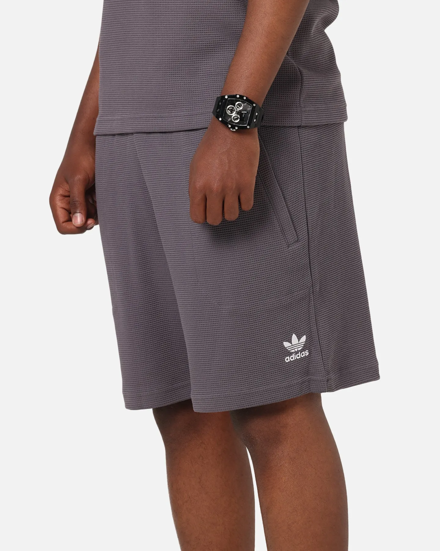 Adidas Trefoil Essentials Waffle Shorts Grey Strata sold by Culture Kings product image thumbnail 3