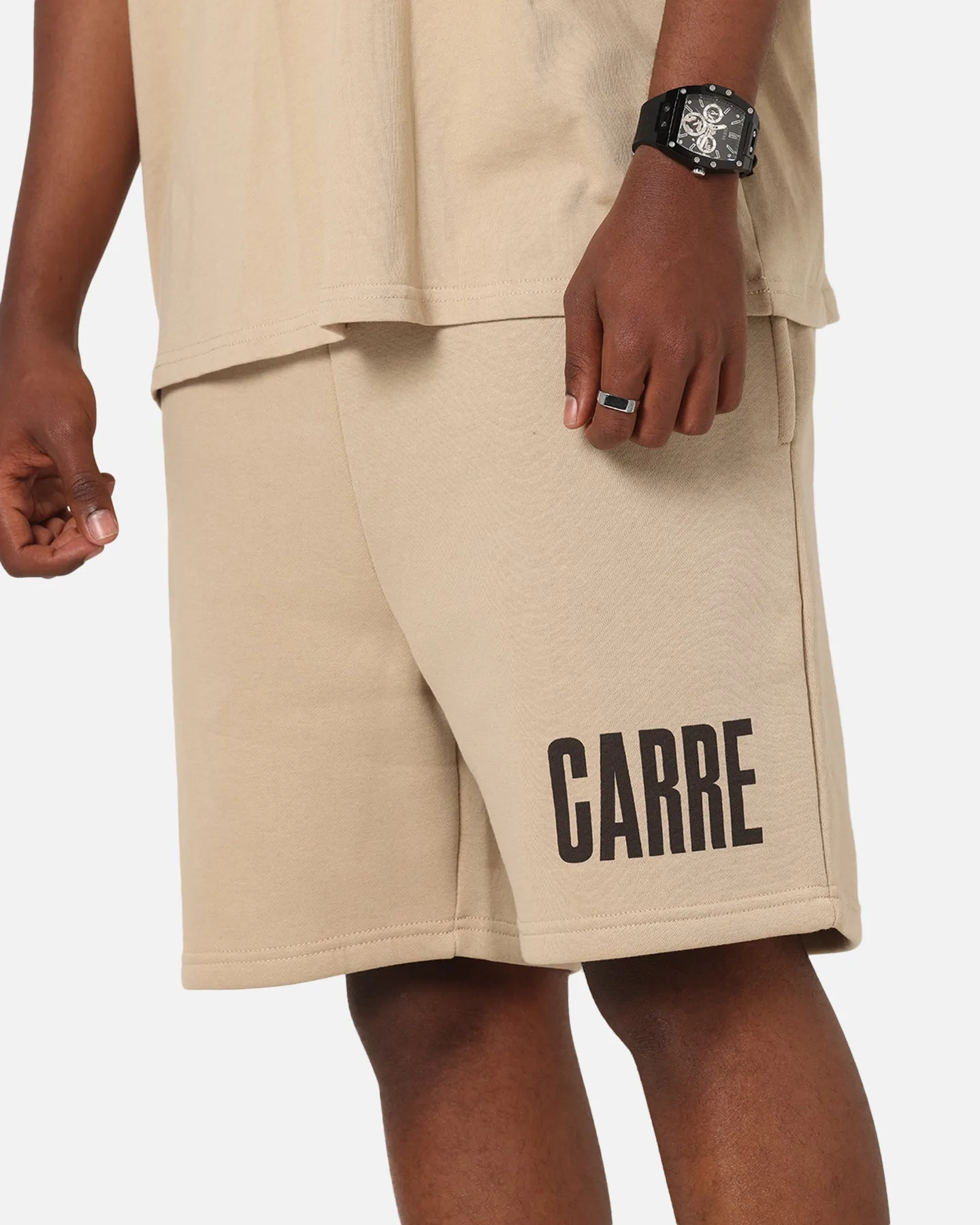 Carre Premium Essentials Sweat Shorts Light Brown sold by Culture Kings product image thumbnail 3