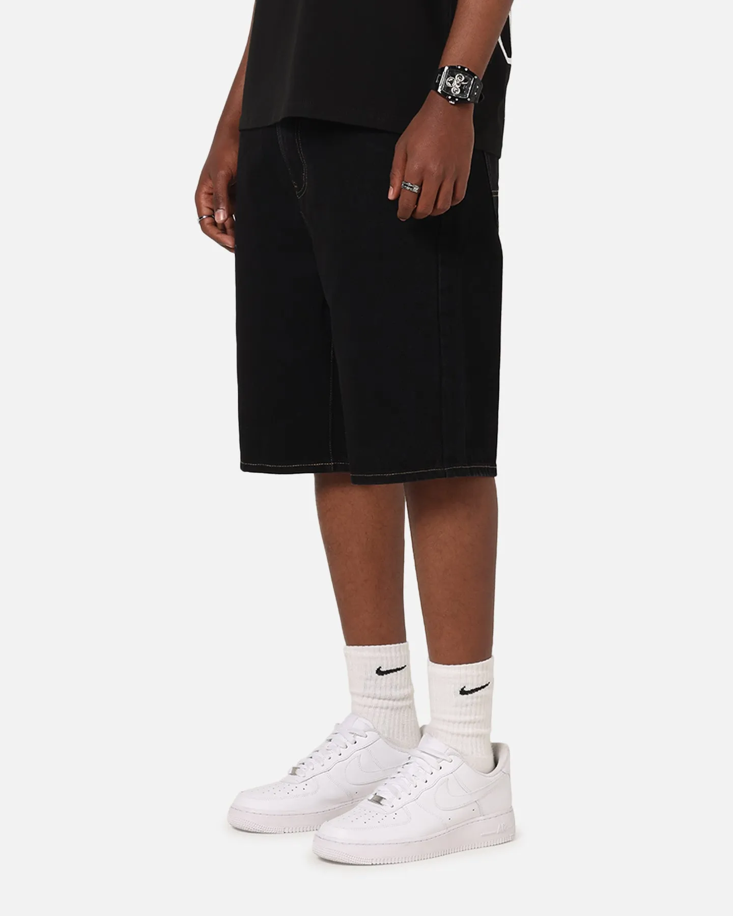 S Double Denim Standard Shorts Black Rinse sold by Culture Kings product image thumbnail 5