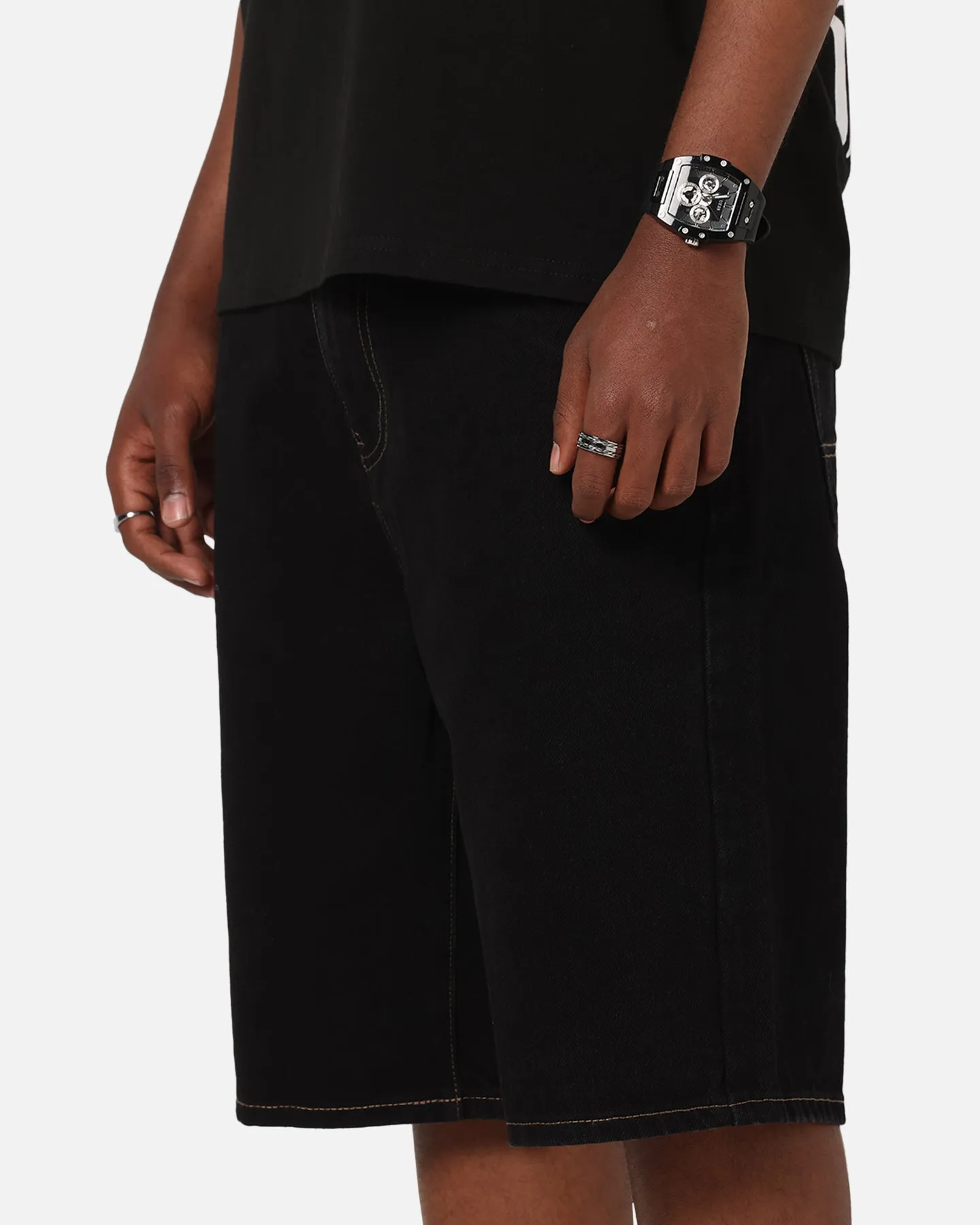 S Double Denim Standard Shorts Black Rinse sold by Culture Kings product image thumbnail 3