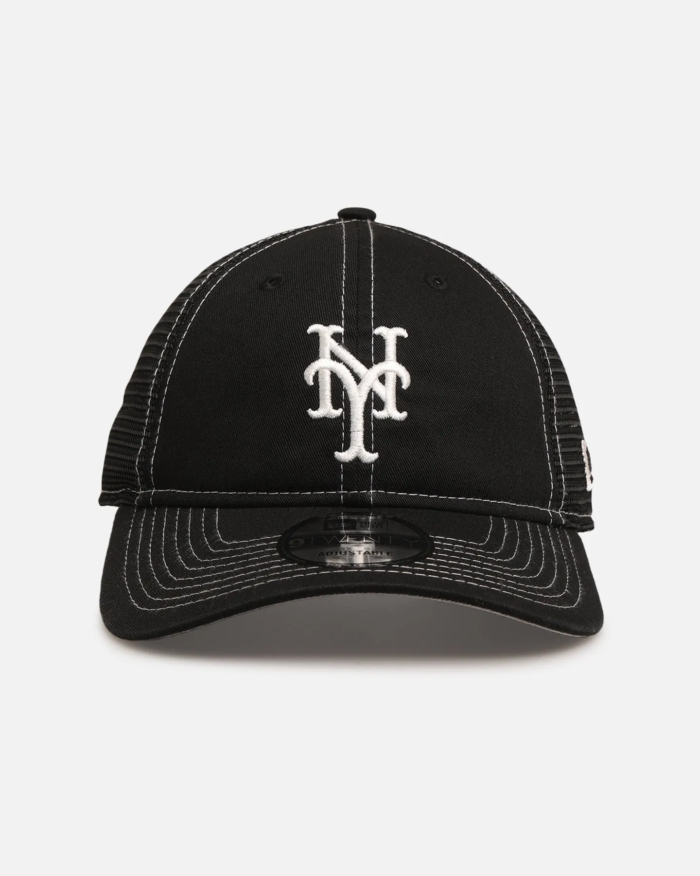 New Era New York Mets 'Contrast Chrome' 9TWENTY Casual Trucker Strapback Black sold by Culture Kings