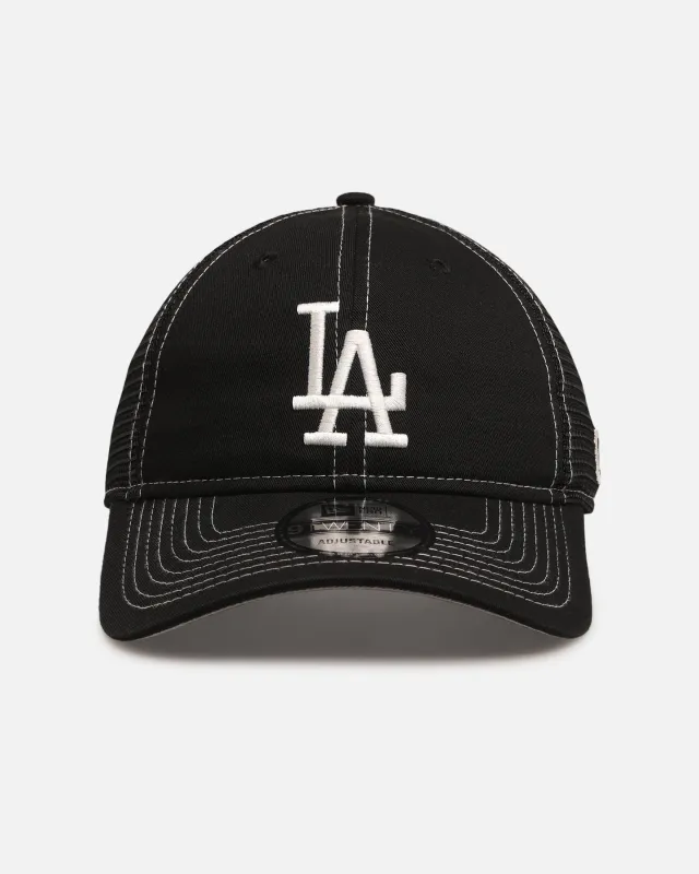 New Era Los Angeles Dodgers 'Contrast Chrome' 9TWENTY Casual Trucker Strapback Black sold by Culture Kings