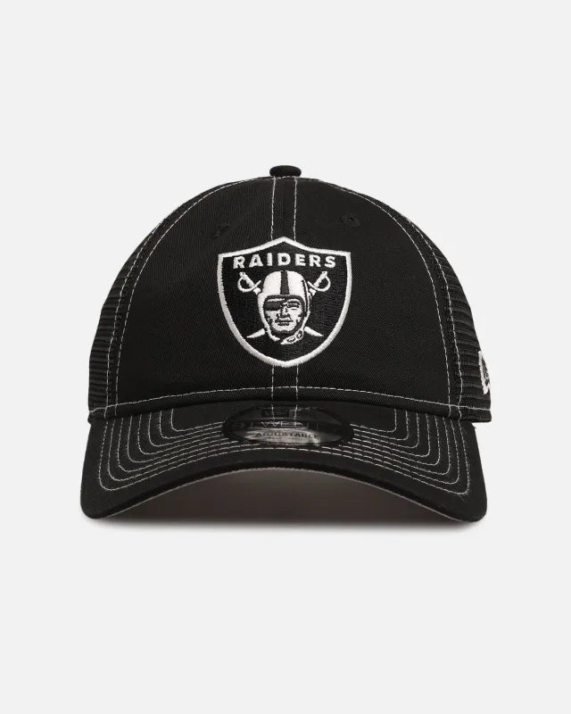 New Era Las Vegas Raiders 'Contrast Chrome' 9TWENTY Casual Trucker Strapback Black sold by Culture Kings