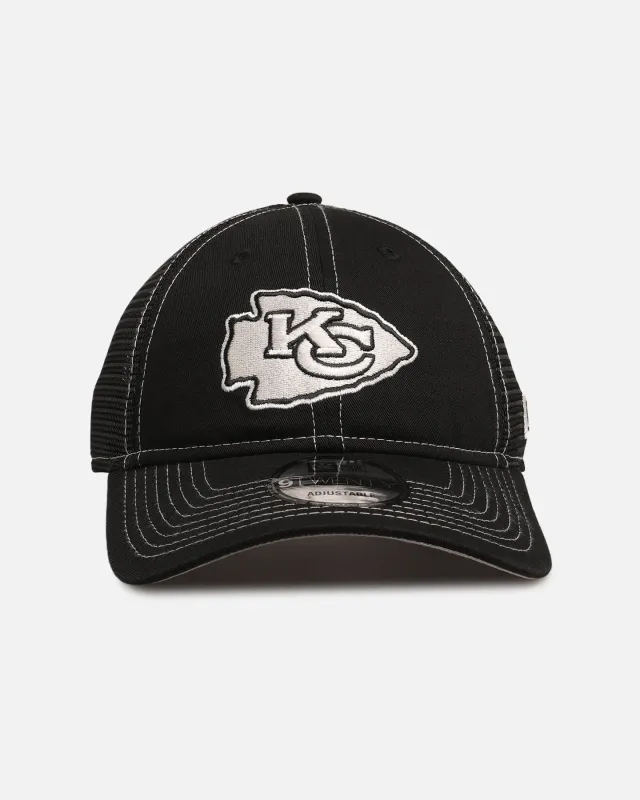 New Era Kansas City Chiefs 'Contrast Chrome' 9TWENTY Casual Trucker Strapback Black sold by Culture Kings