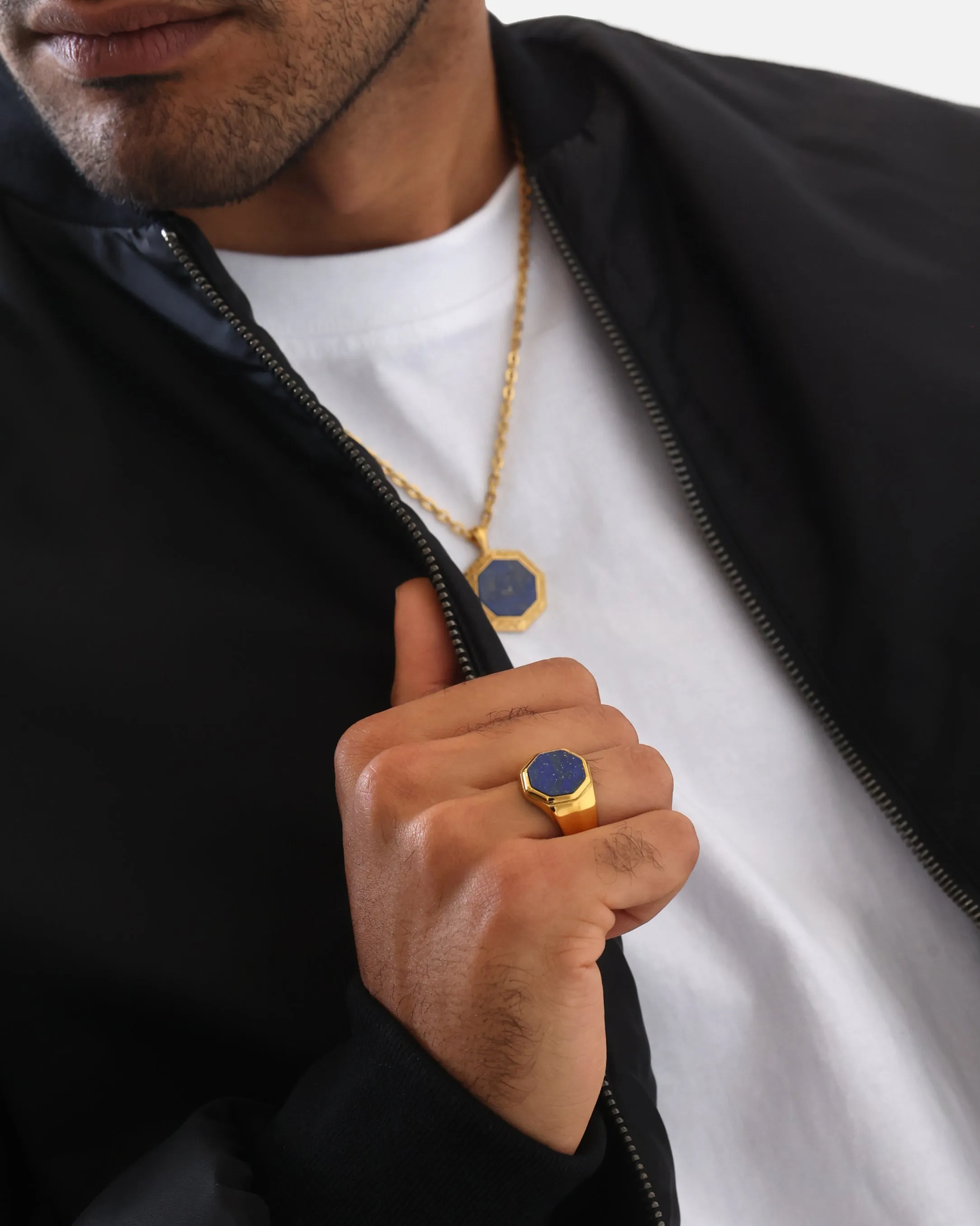 Saint Morta Lapis Octagon Signet Ring Gold sold by Culture Kings product image thumbnail 5