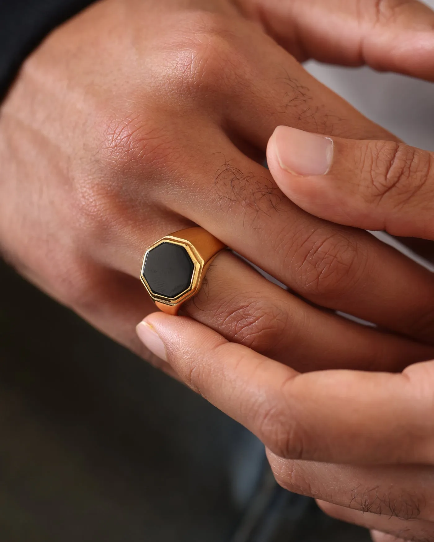 Saint Morta Onyx Octagon Signet Ring Gold sold by Culture Kings product image thumbnail 3