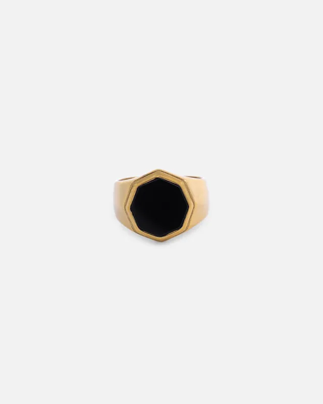 Saint Morta Onyx Octagon Signet Ring Gold sold by Culture Kings