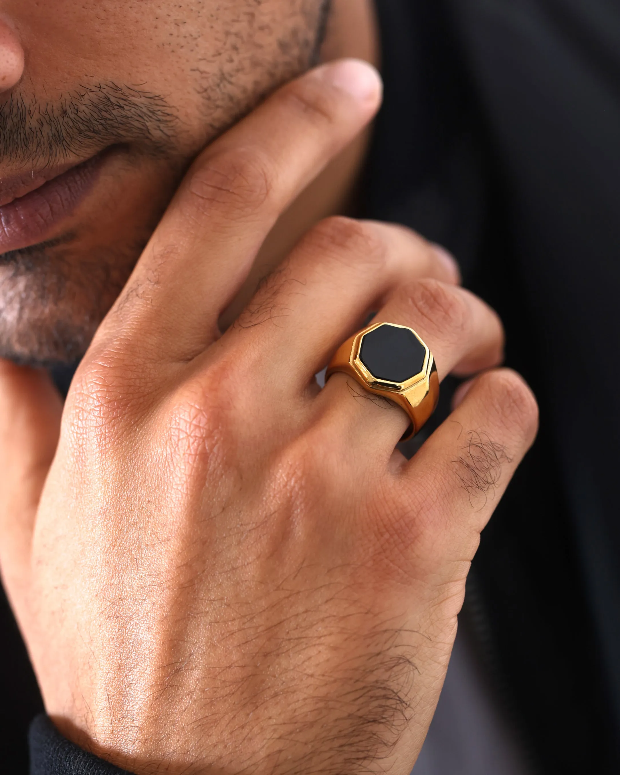 Saint Morta Onyx Octagon Signet Ring Gold sold by Culture Kings product image thumbnail 5