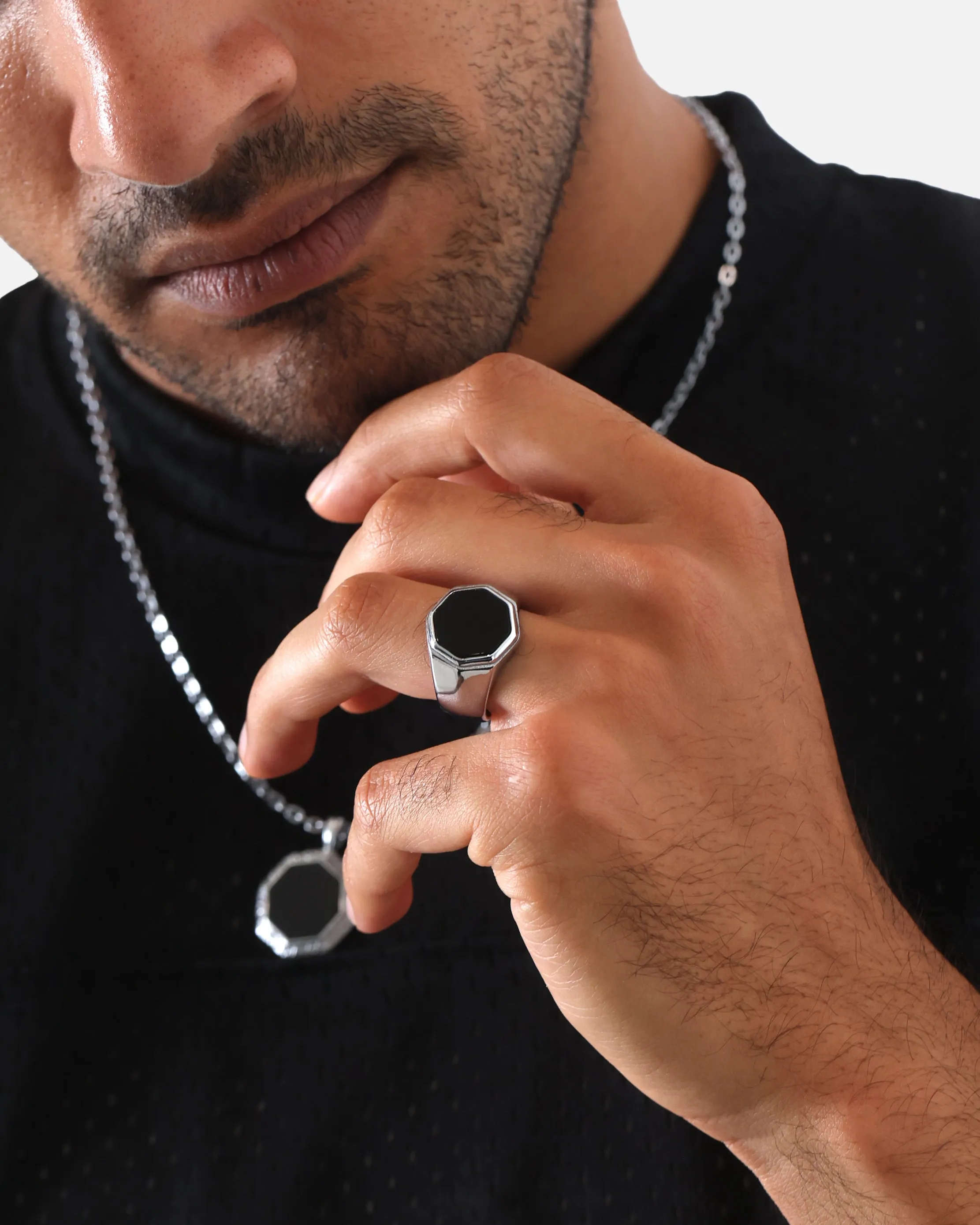 Saint Morta Onyx Octagon Signet Ring White Gold sold by Culture Kings product image thumbnail 5