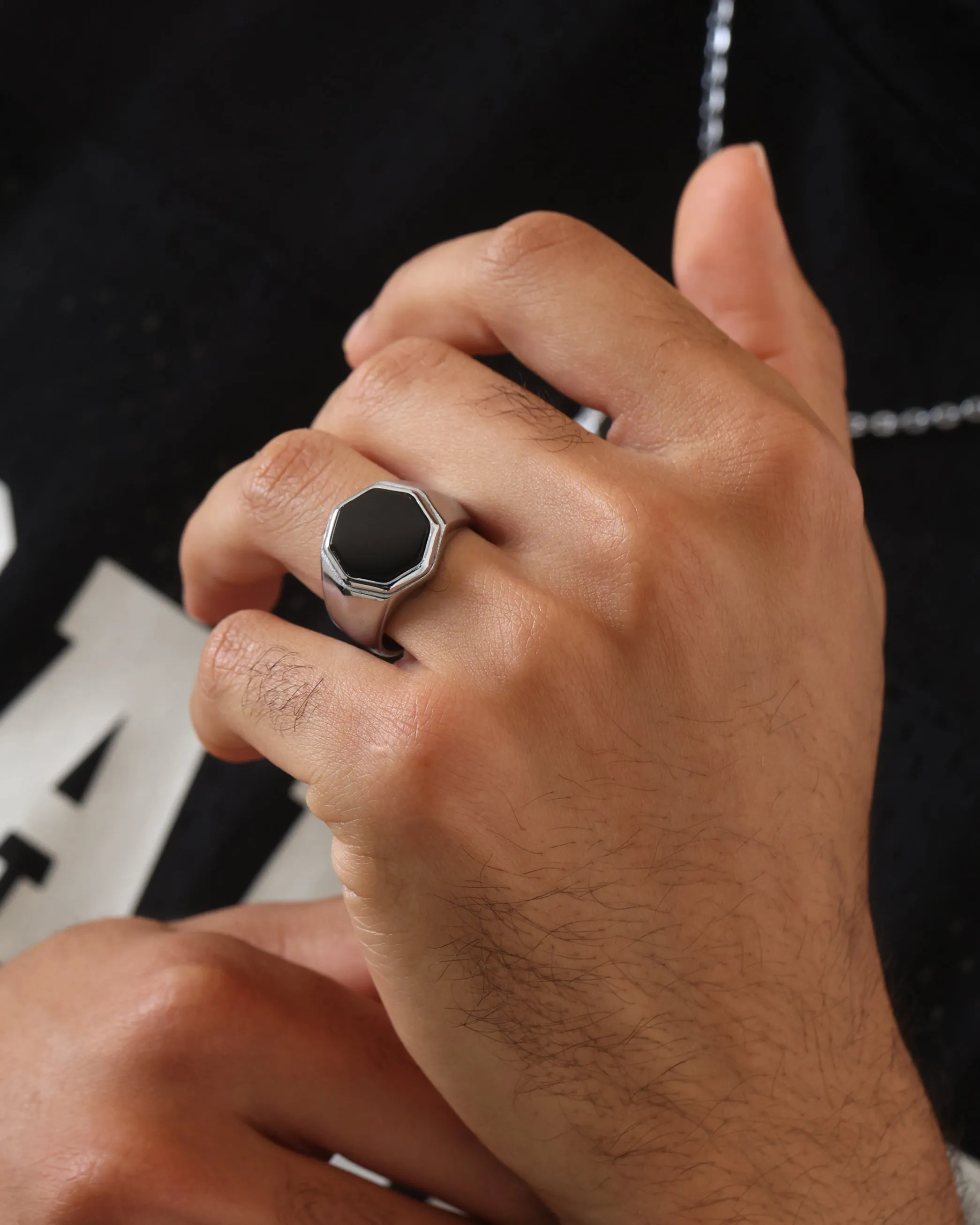Saint Morta Onyx Octagon Signet Ring White Gold sold by Culture Kings product image thumbnail 2