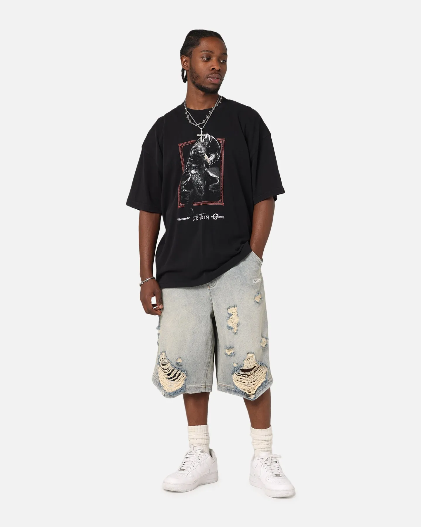 73Studio X The Elder Scrolls V: Skyrim '11 Dragonborn Vintage T-Shirt Black Acidwash sold by Culture Kings product image thumbnail 4