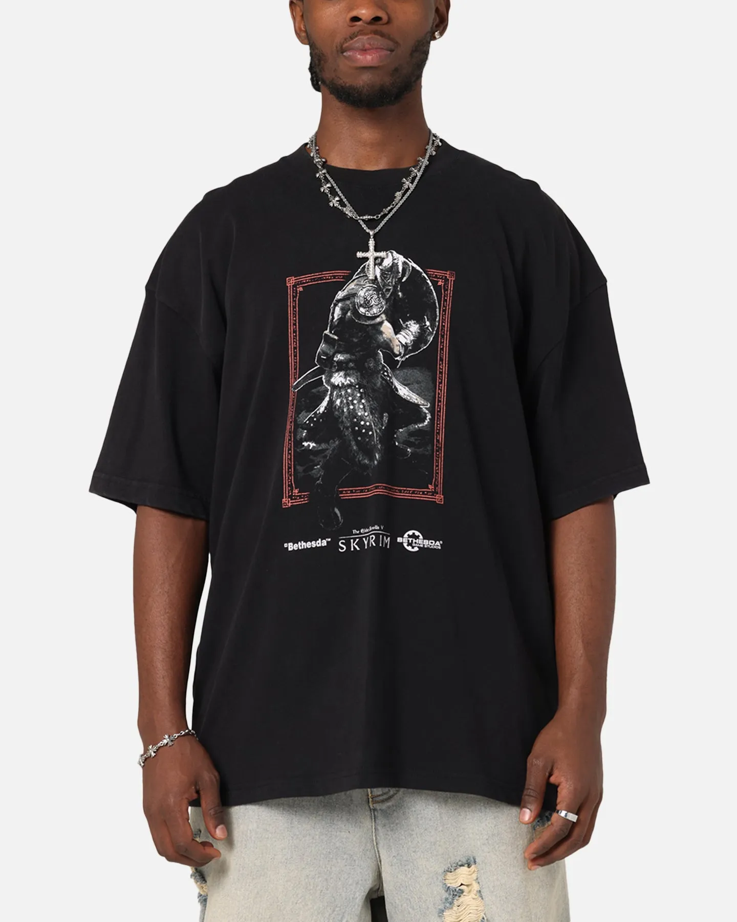 73Studio X The Elder Scrolls V: Skyrim '11 Dragonborn Vintage T-Shirt Black Acidwash sold by Culture Kings product image thumbnail 2