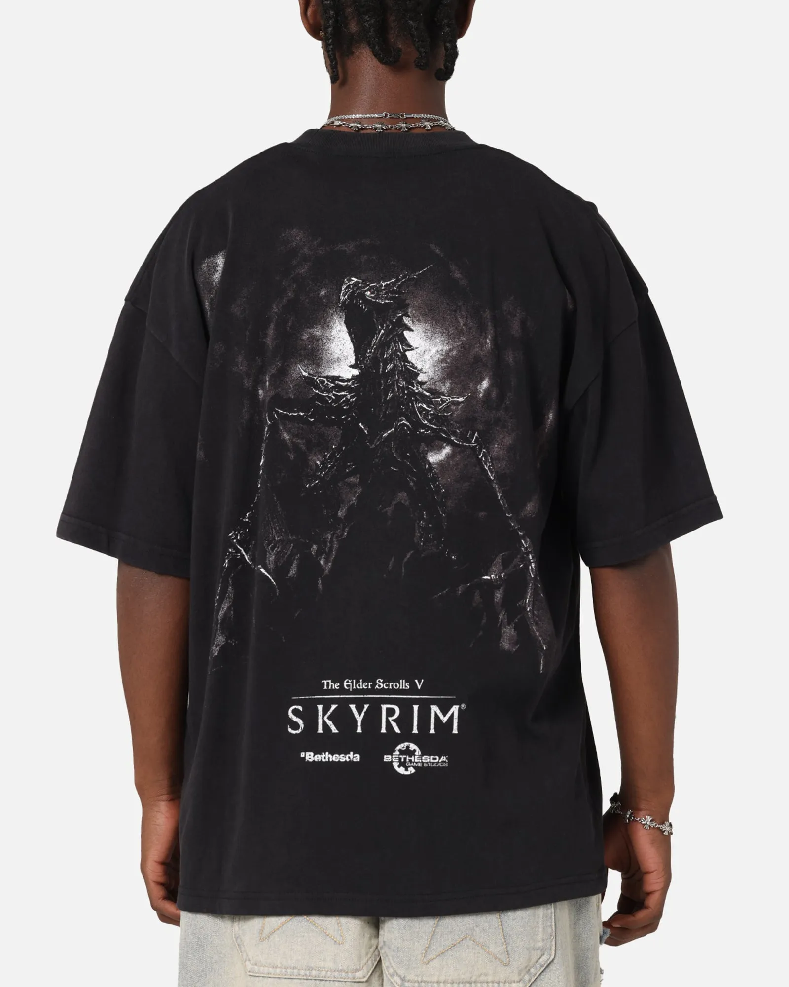 73Studio X The Elder Scrolls V: Skyrim Alduin Vintage T-Shirt Black Acidwash sold by Culture Kings product image thumbnail 2