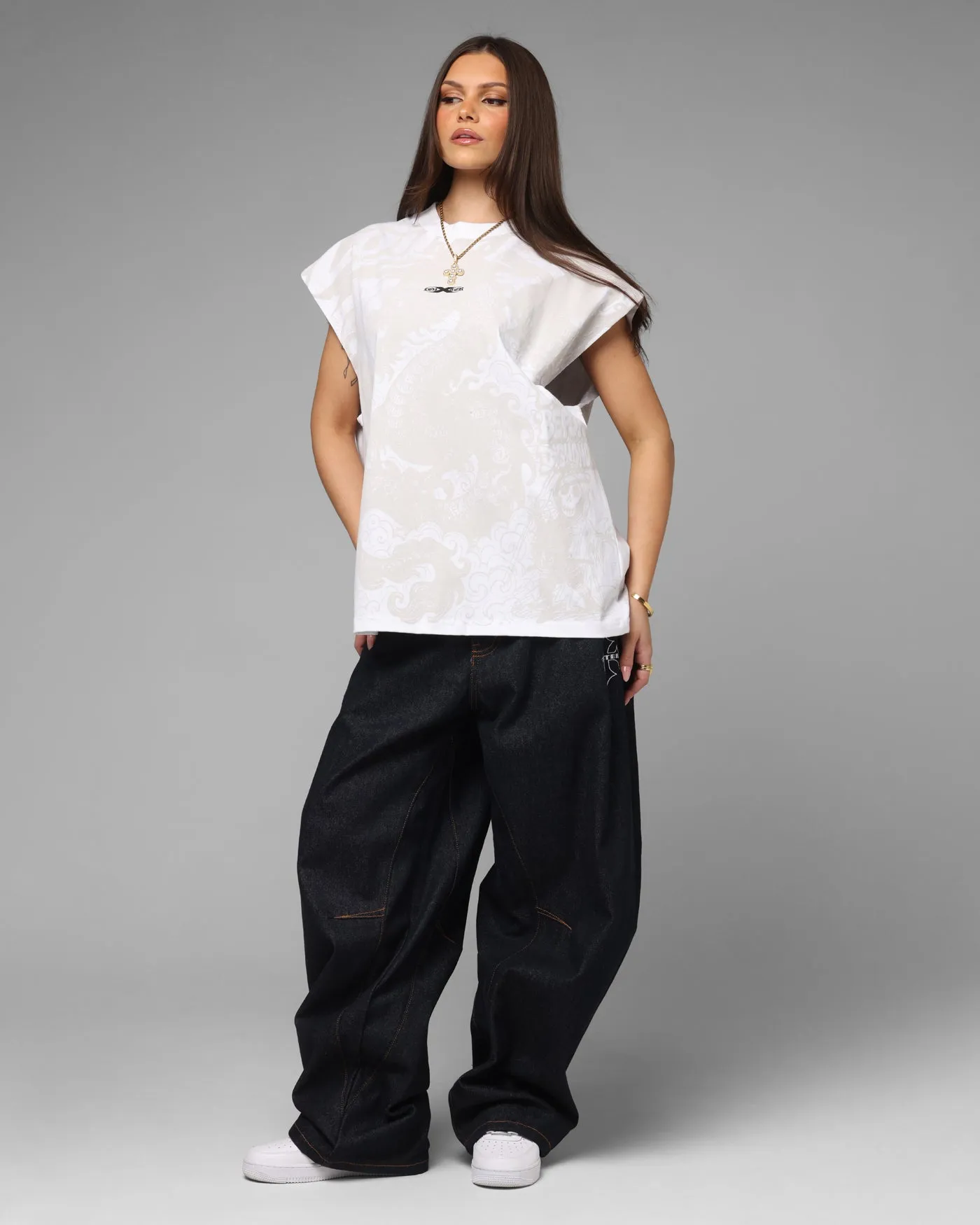 Loiter Sketch Book Muscle T-Shirt White sold by Culture Kings product image thumbnail 3