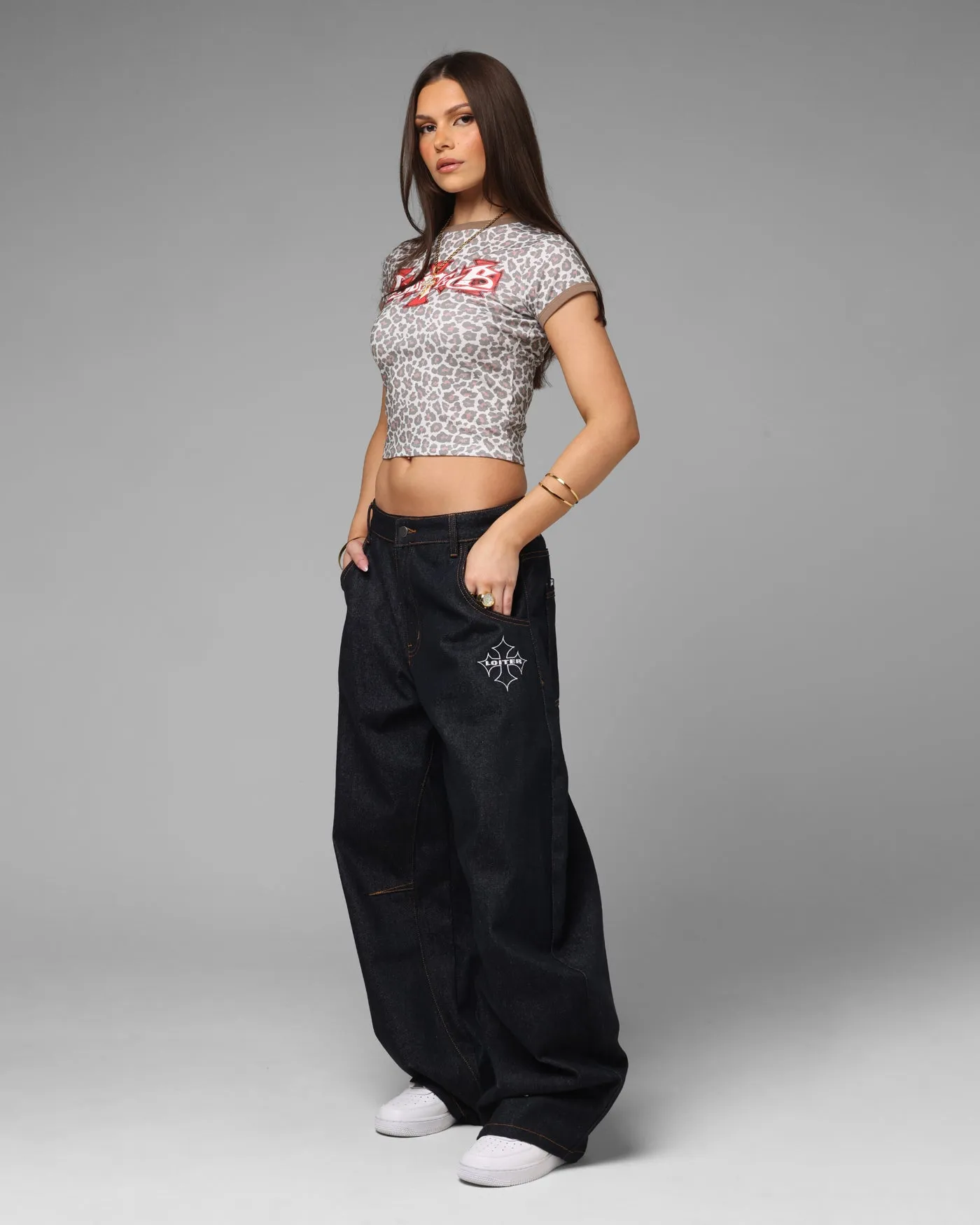Loiter Women's Holy Fire Crop T-Shirt Leopard sold by Culture Kings product image thumbnail 2