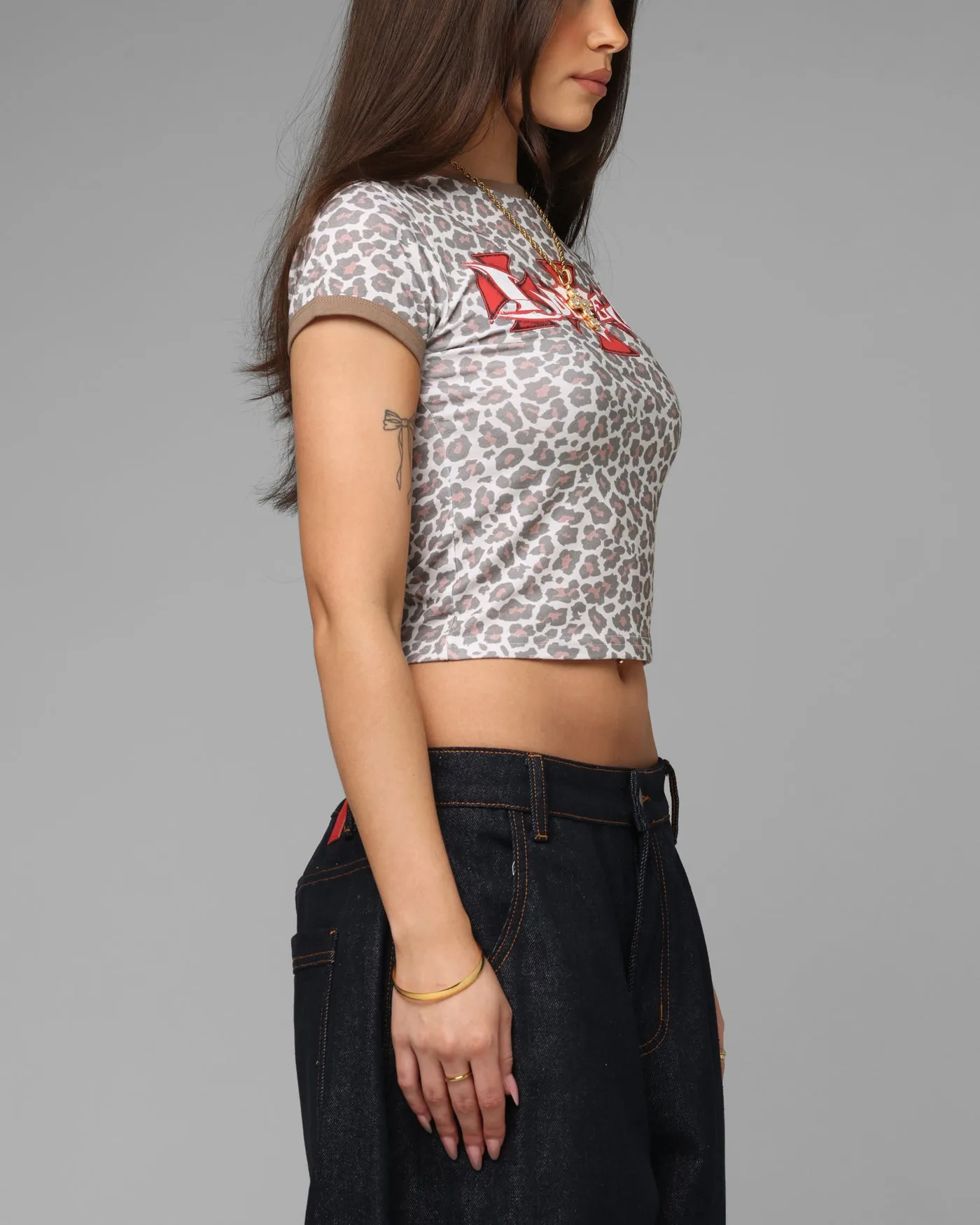 Loiter Women's Holy Fire Crop T-Shirt Leopard sold by Culture Kings product image thumbnail 4