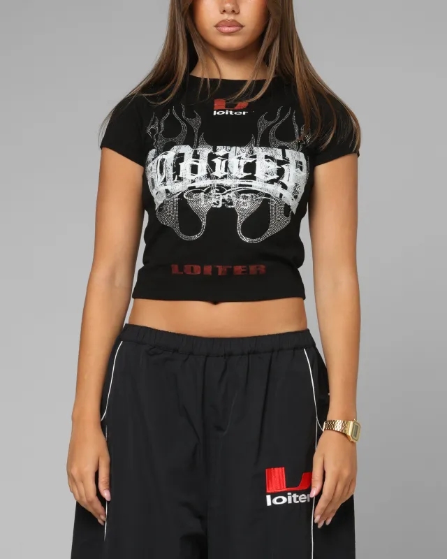 Loiter Women's Lowrider Crop T-Shirt Black made by Culture Kings