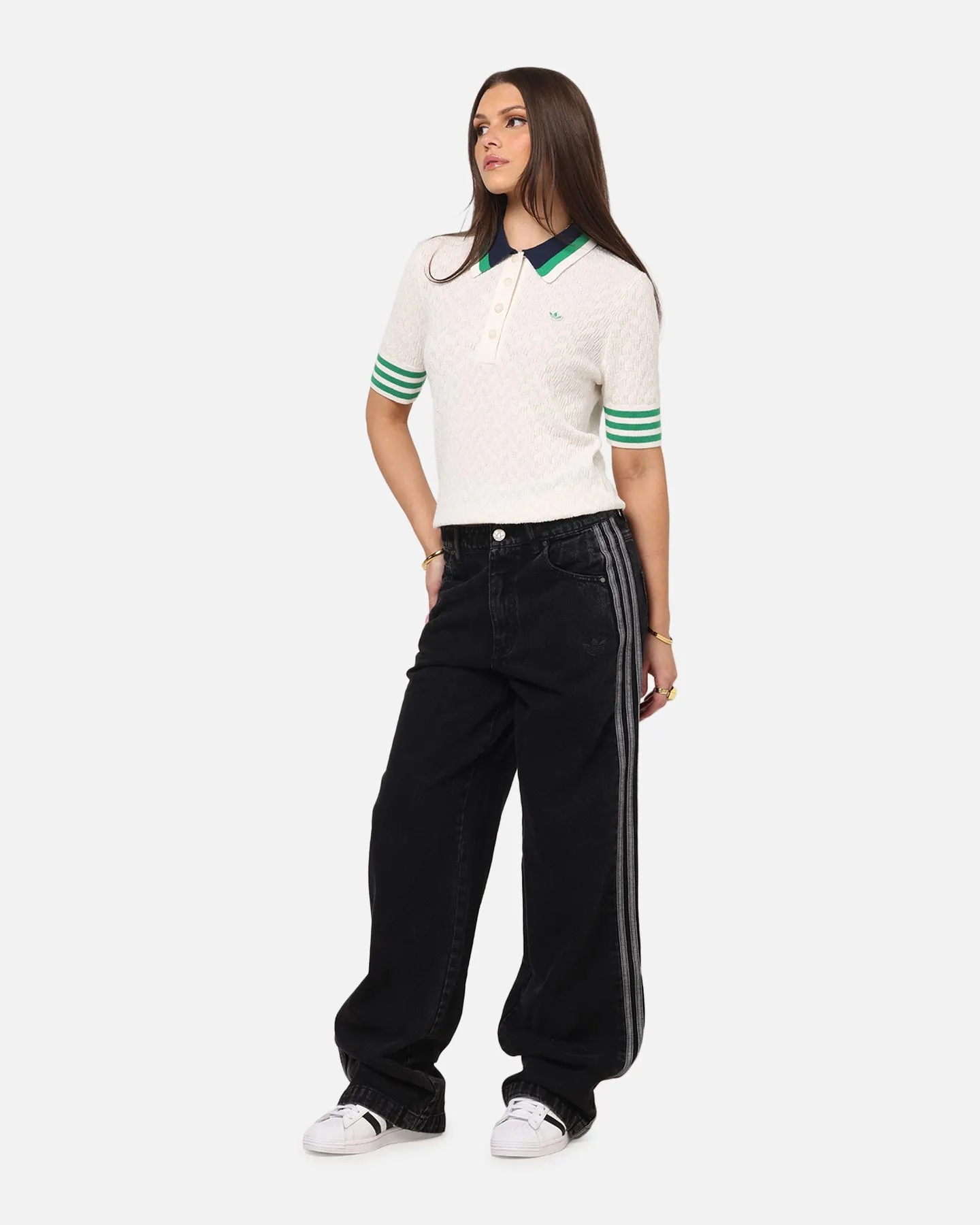 Adidas Women's Denim 3-Stripes Track Pants True Black Denim sold by Culture Kings product image thumbnail 2