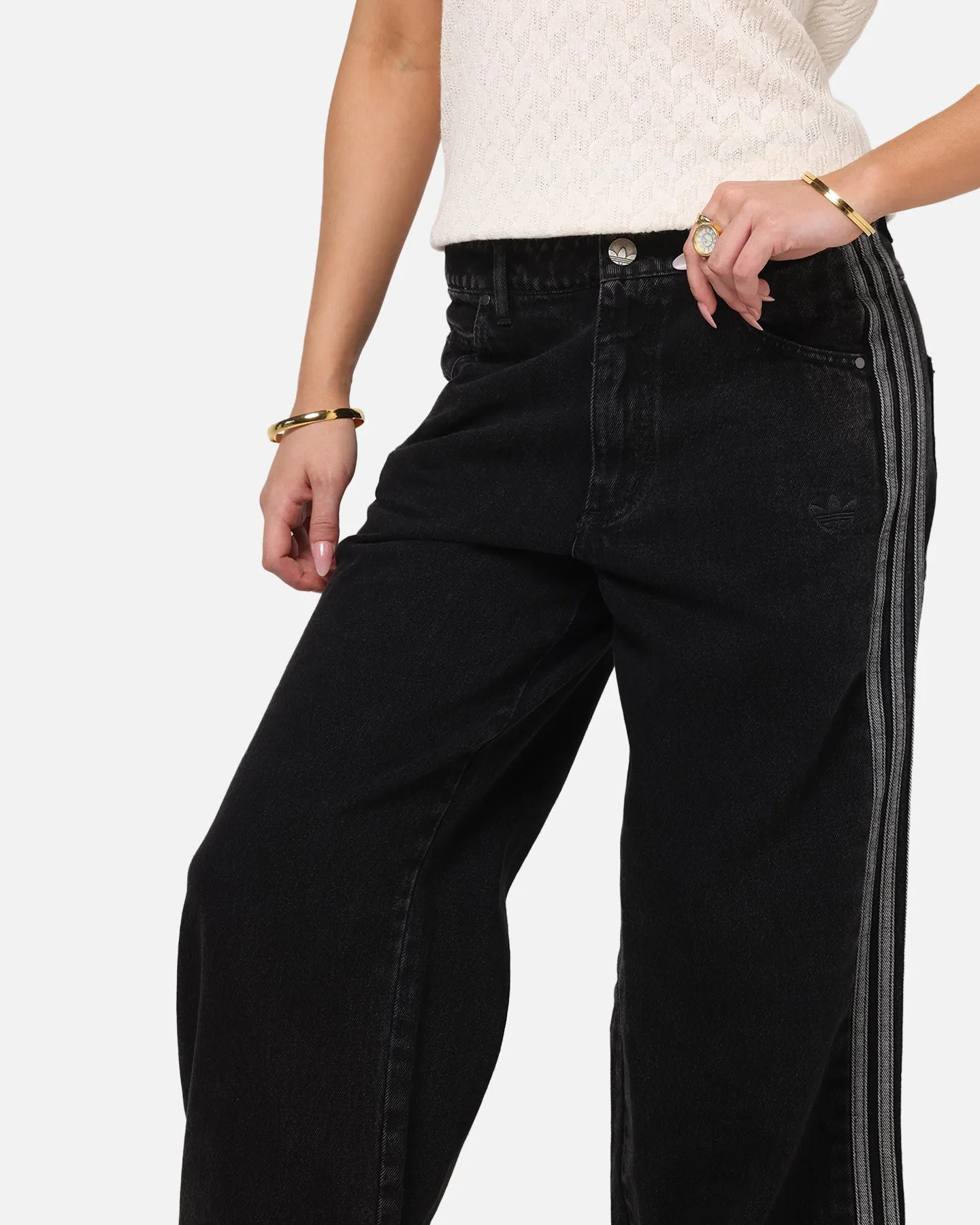 Adidas Women's Denim 3-Stripes Track Pants True Black Denim sold by Culture Kings product image thumbnail 3
