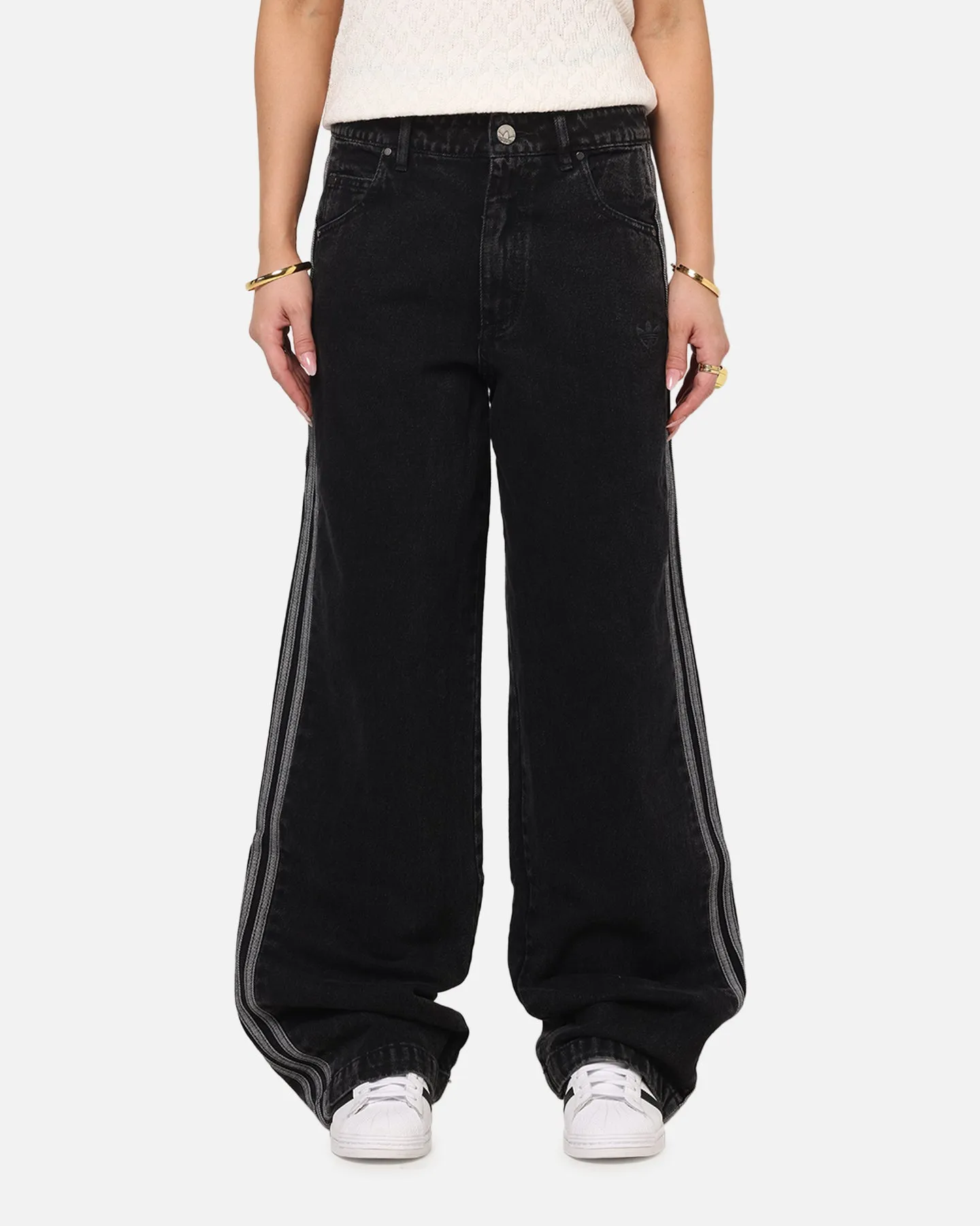 Adidas Women's Denim 3-Stripes Track Pants True Black Denim sold by Culture Kings
