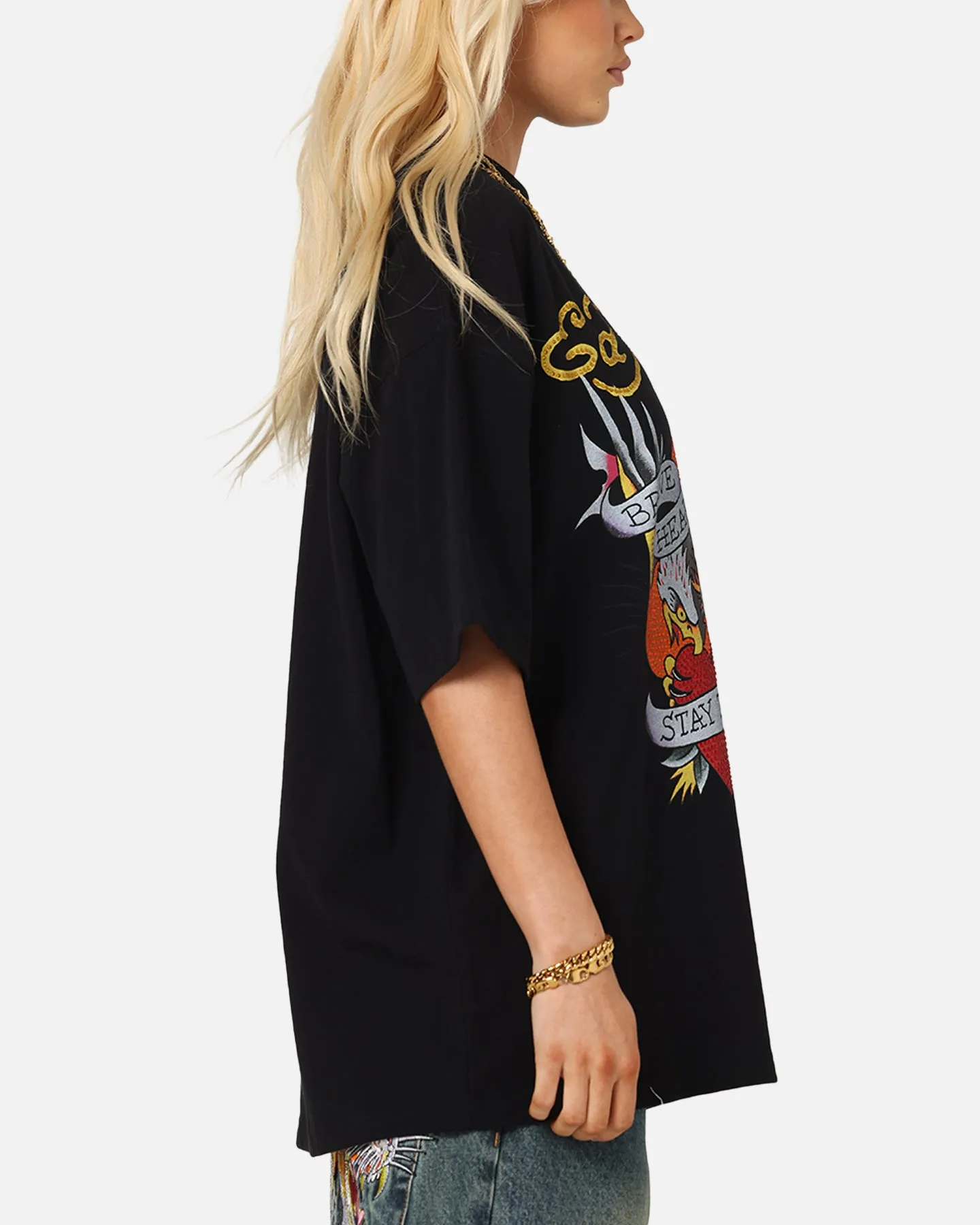 Ed Hardy Stay True Rhinestone T-Shirt Black sold by Culture Kings product image thumbnail 4