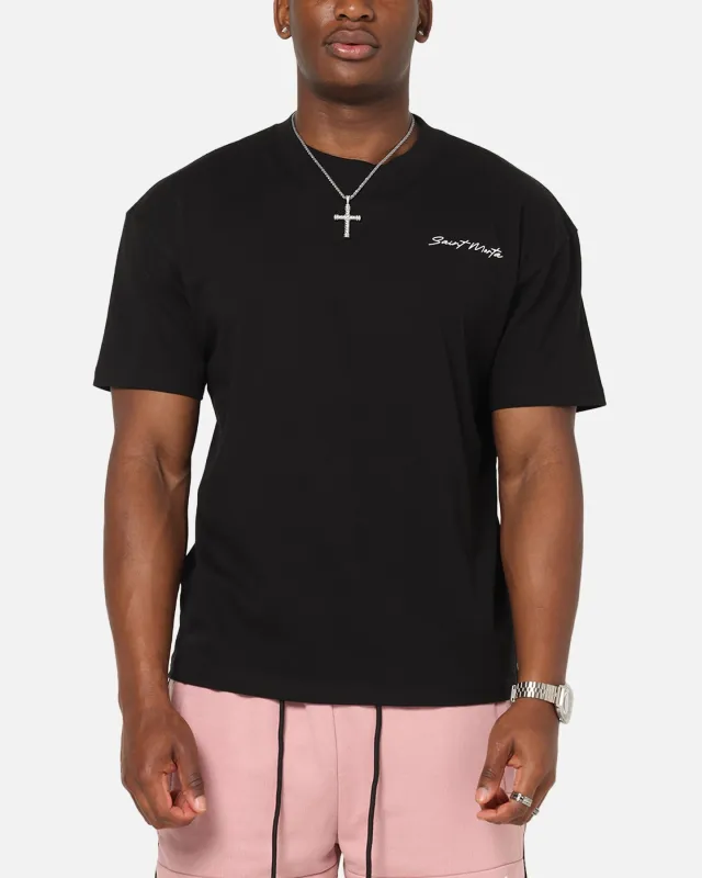 Saint Morta Scription Boxy T-Shirt Black sold by Culture Kings