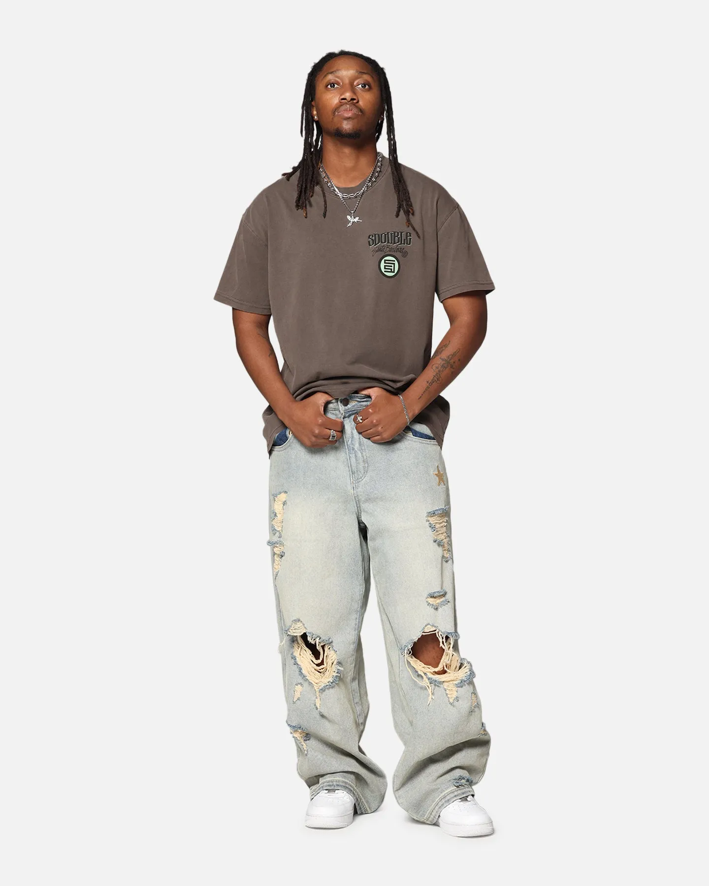 S Double Combo Platter T-Shirt Washed Chocolate sold by Culture Kings product image thumbnail 4