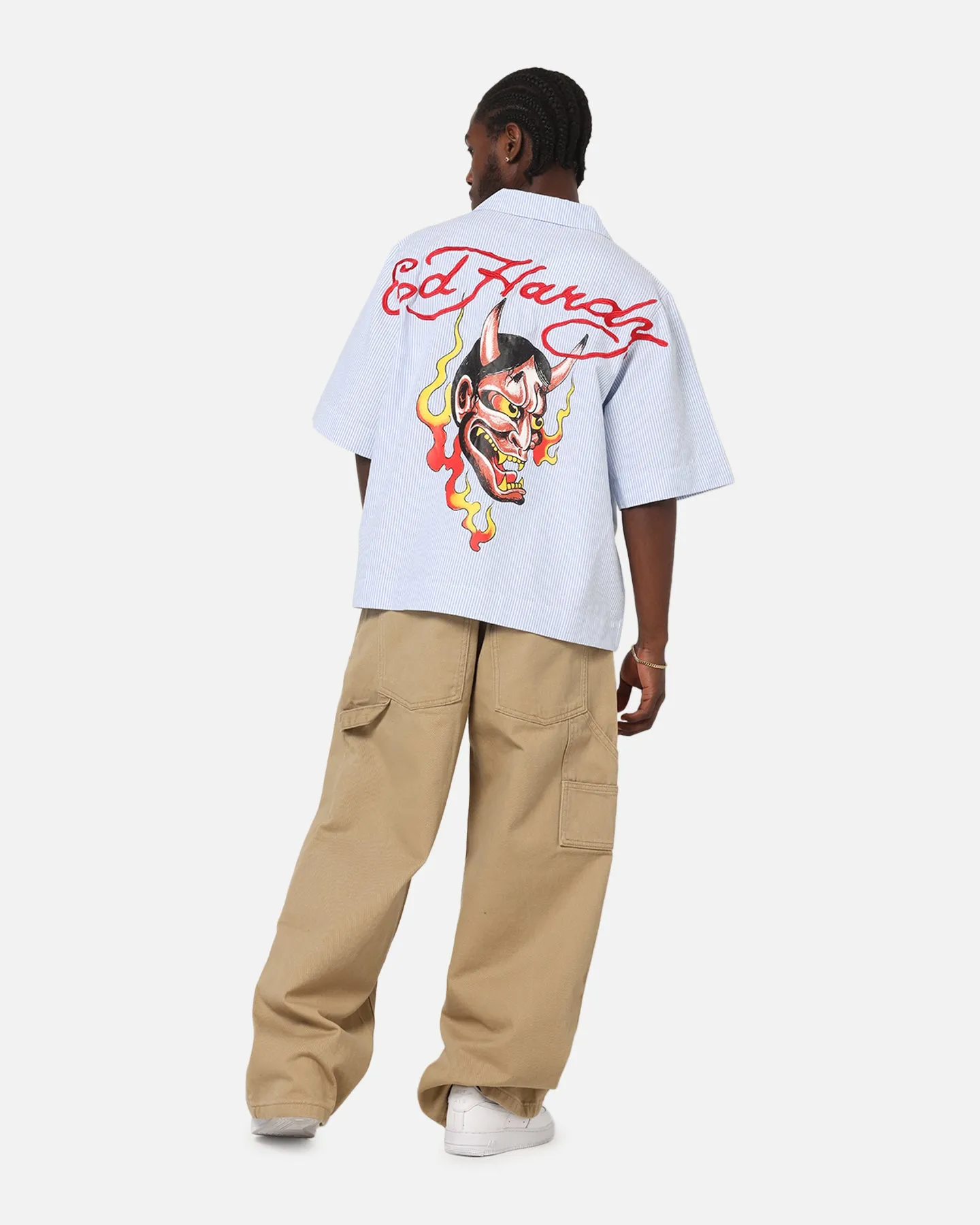 Ed Hardy Flame Stripe Button Up Shirt Blue Pin Stripe sold by Culture Kings product image thumbnail 3