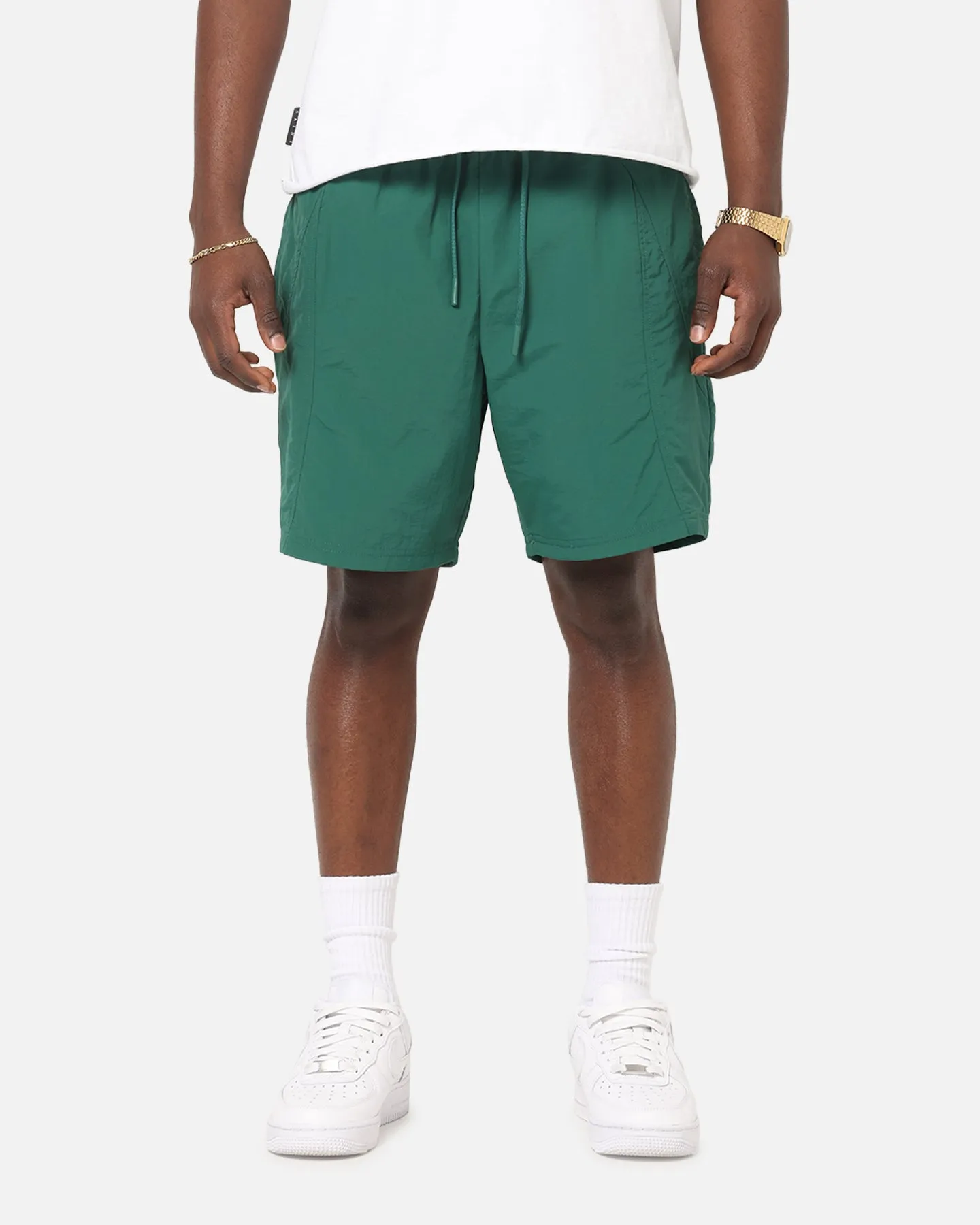Carre Panelled Nylon Shorts Green sold by Culture Kings