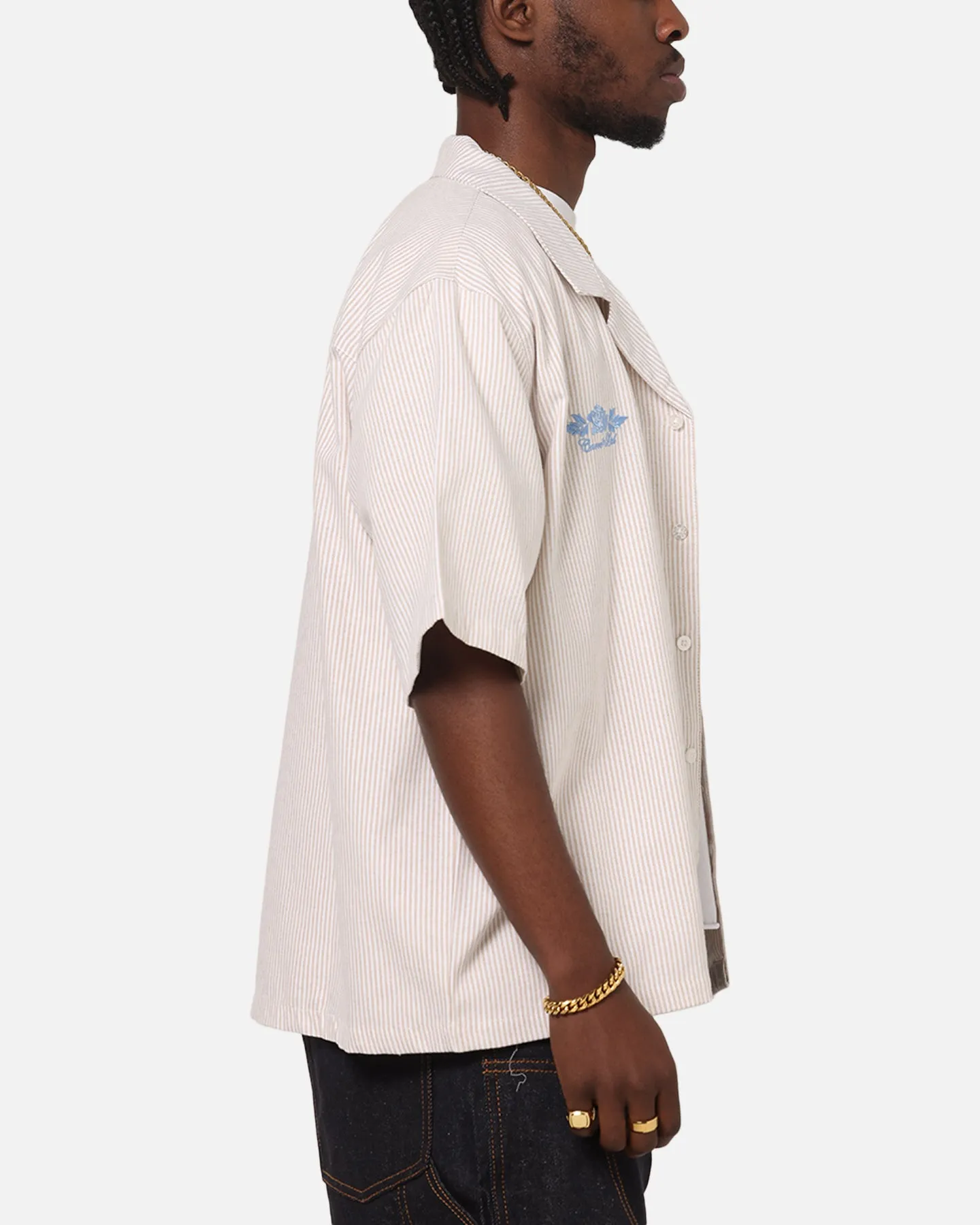 Carre Rose Pinstripe Button Up Shirt Sand sold by Culture Kings product image thumbnail 4