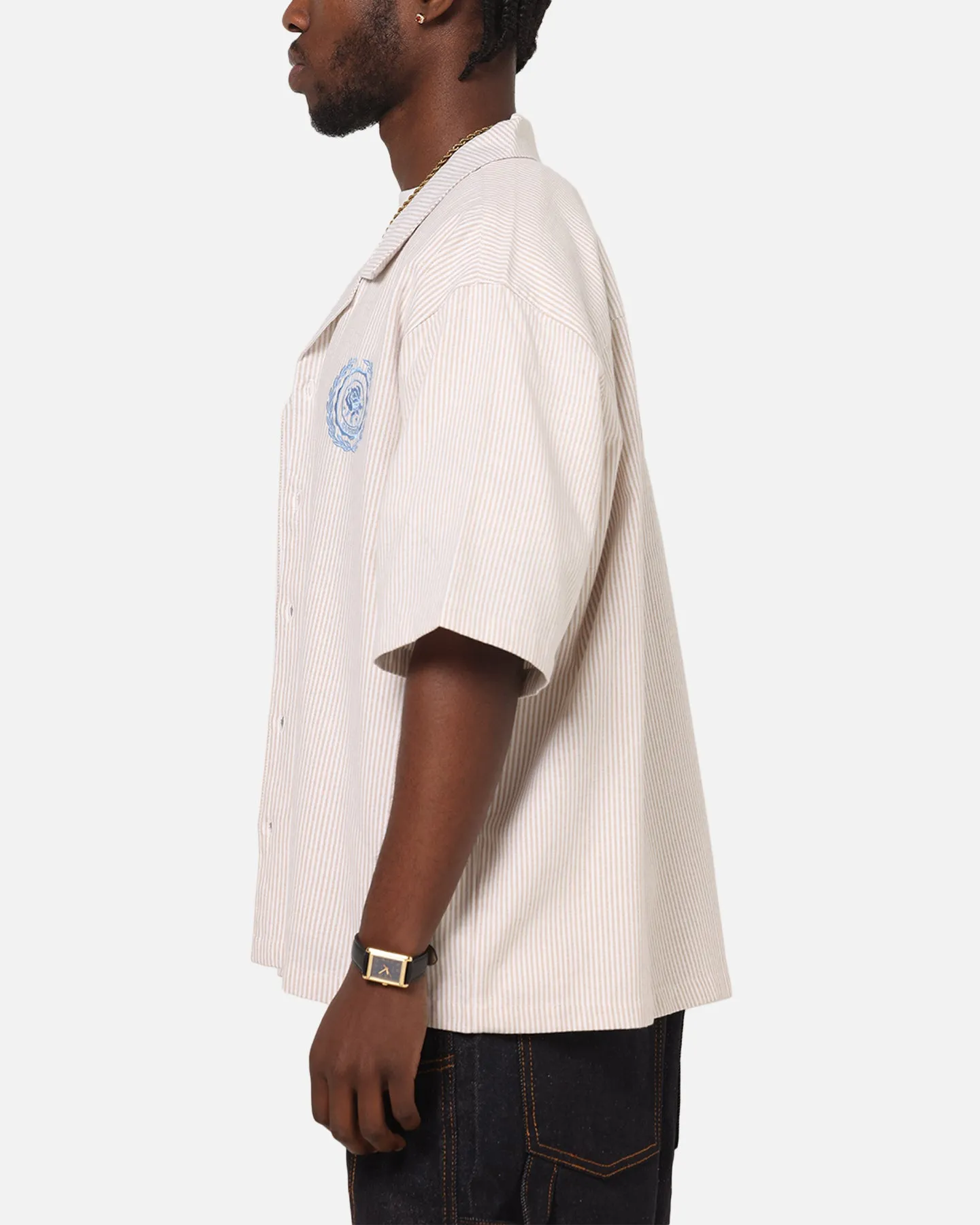 Carre Rose Pinstripe Button Up Shirt Sand sold by Culture Kings product image thumbnail 5