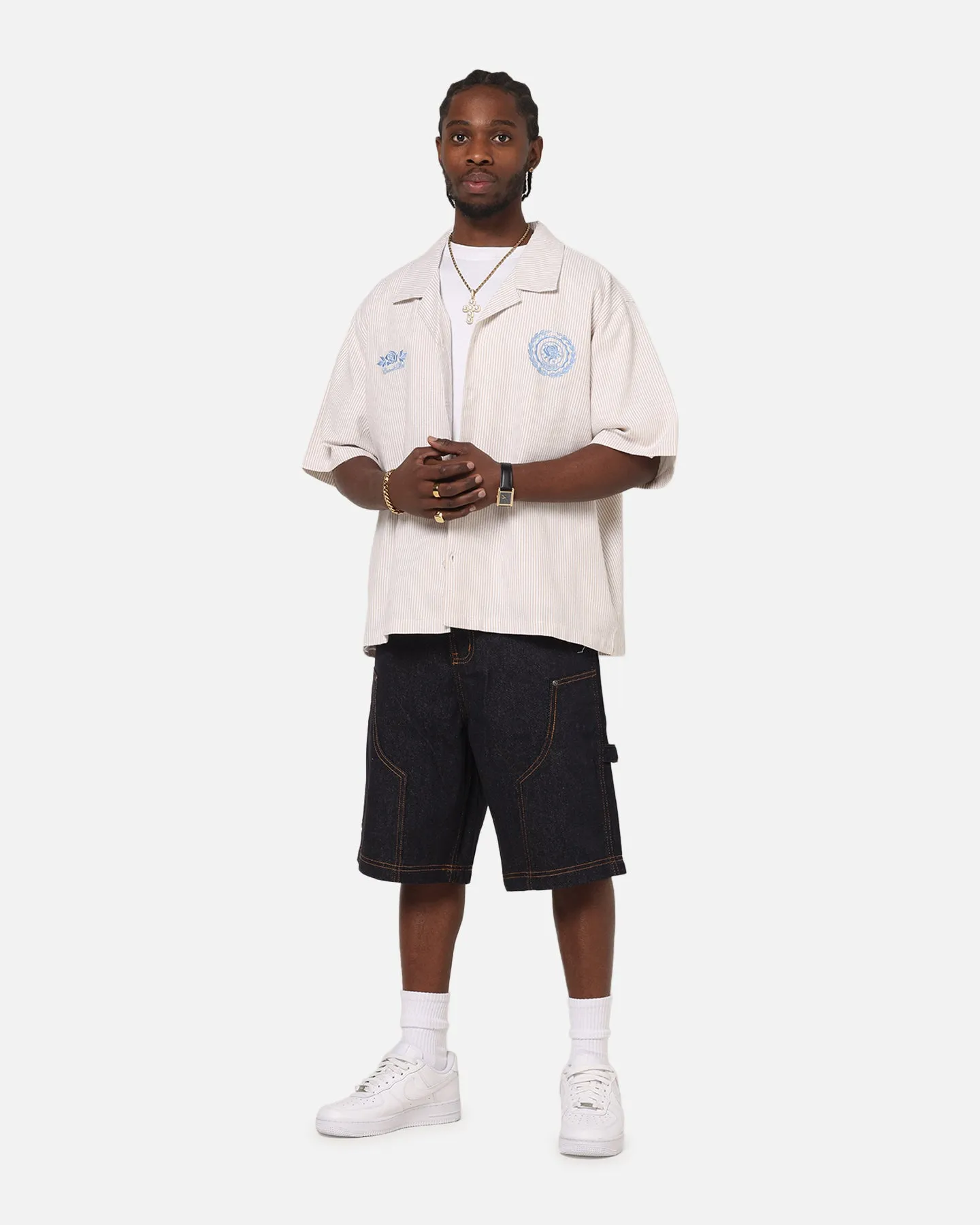 Carre Rose Pinstripe Button Up Shirt Sand sold by Culture Kings product image thumbnail 2