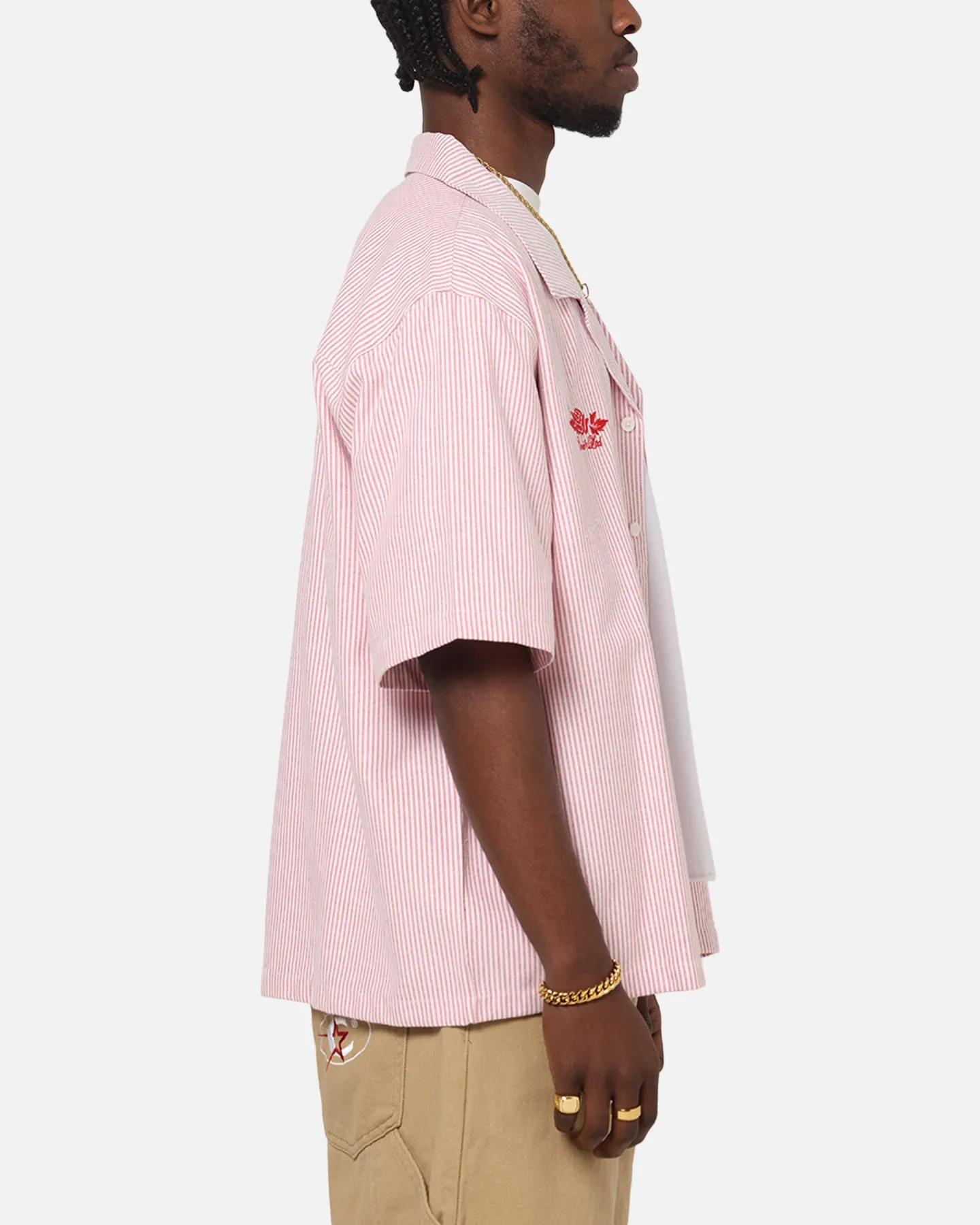 Carre Rose Pinstripe Button Up Shirt Red Stripe sold by Culture Kings product image thumbnail 4