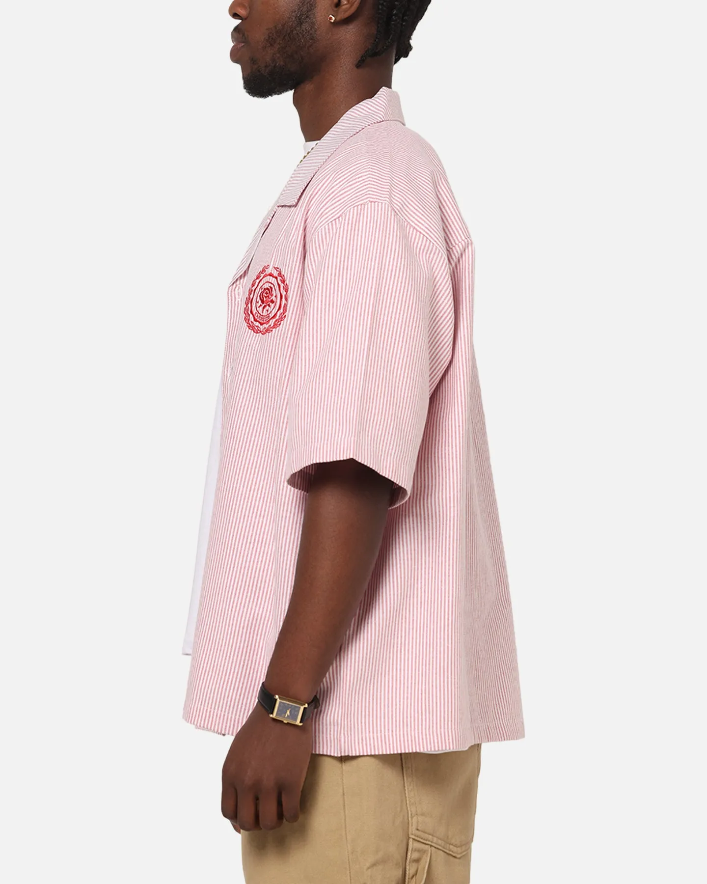 Carre Rose Pinstripe Button Up Shirt Red Stripe sold by Culture Kings product image thumbnail 5