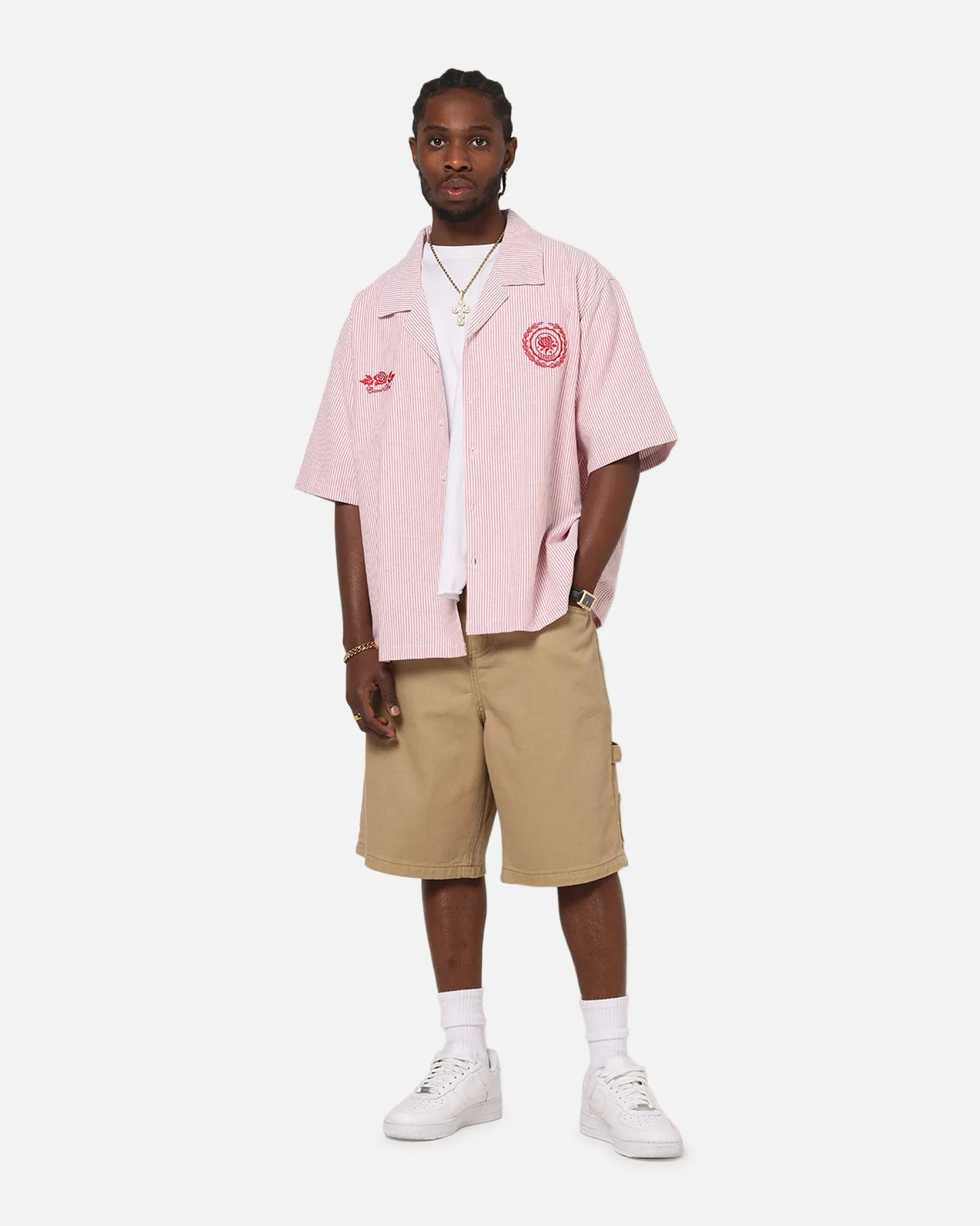 Carre Rose Pinstripe Button Up Shirt Red Stripe sold by Culture Kings product image thumbnail 2