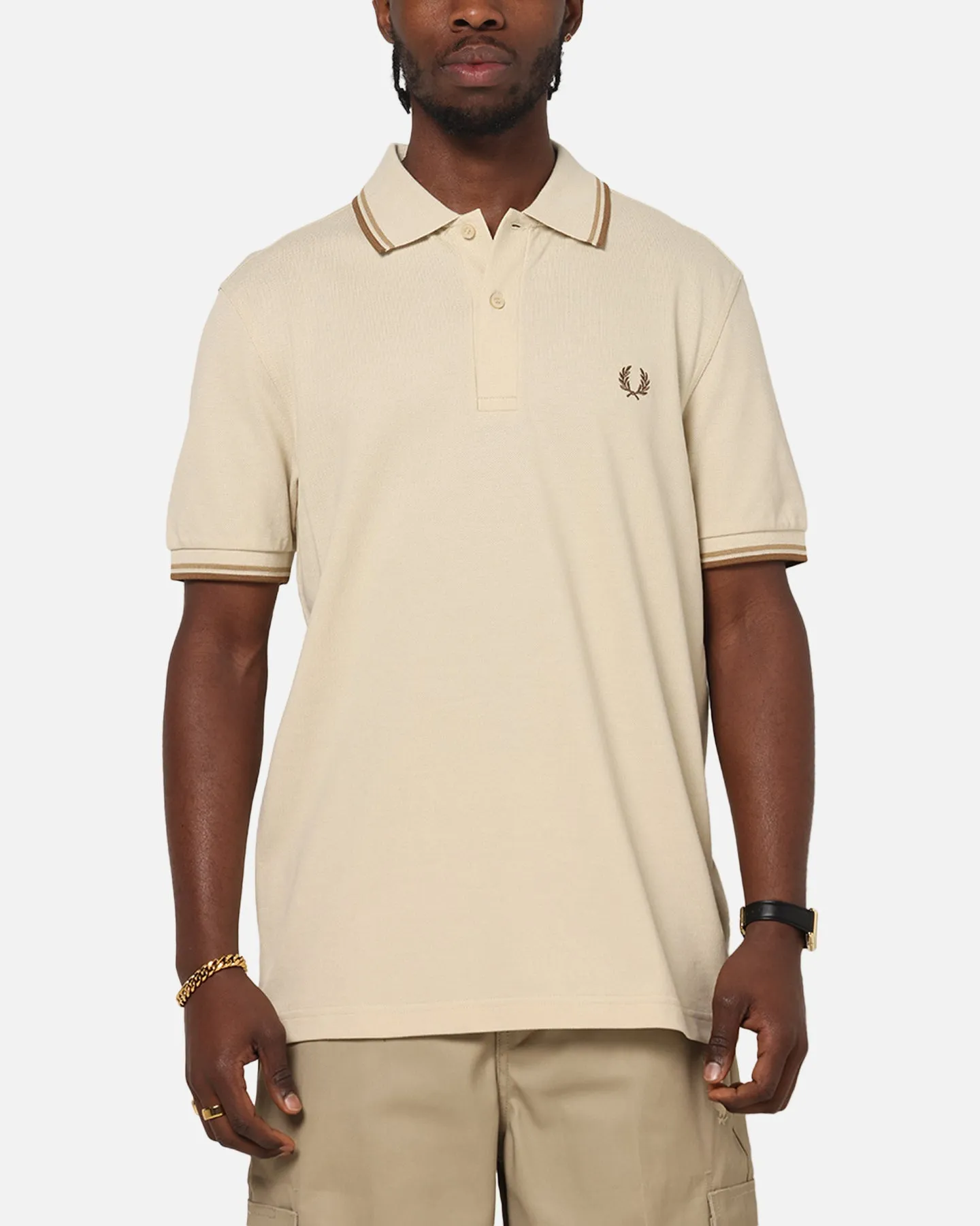 Fred Perry Twin Tipped Polo Shirt Oatmeal sold by Culture Kings