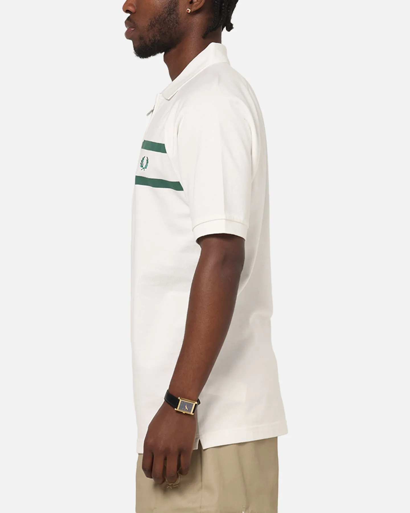 Fred Perry Crepe Pique Zip Neck Polo Shirt Snow White sold by Culture Kings product image thumbnail 5