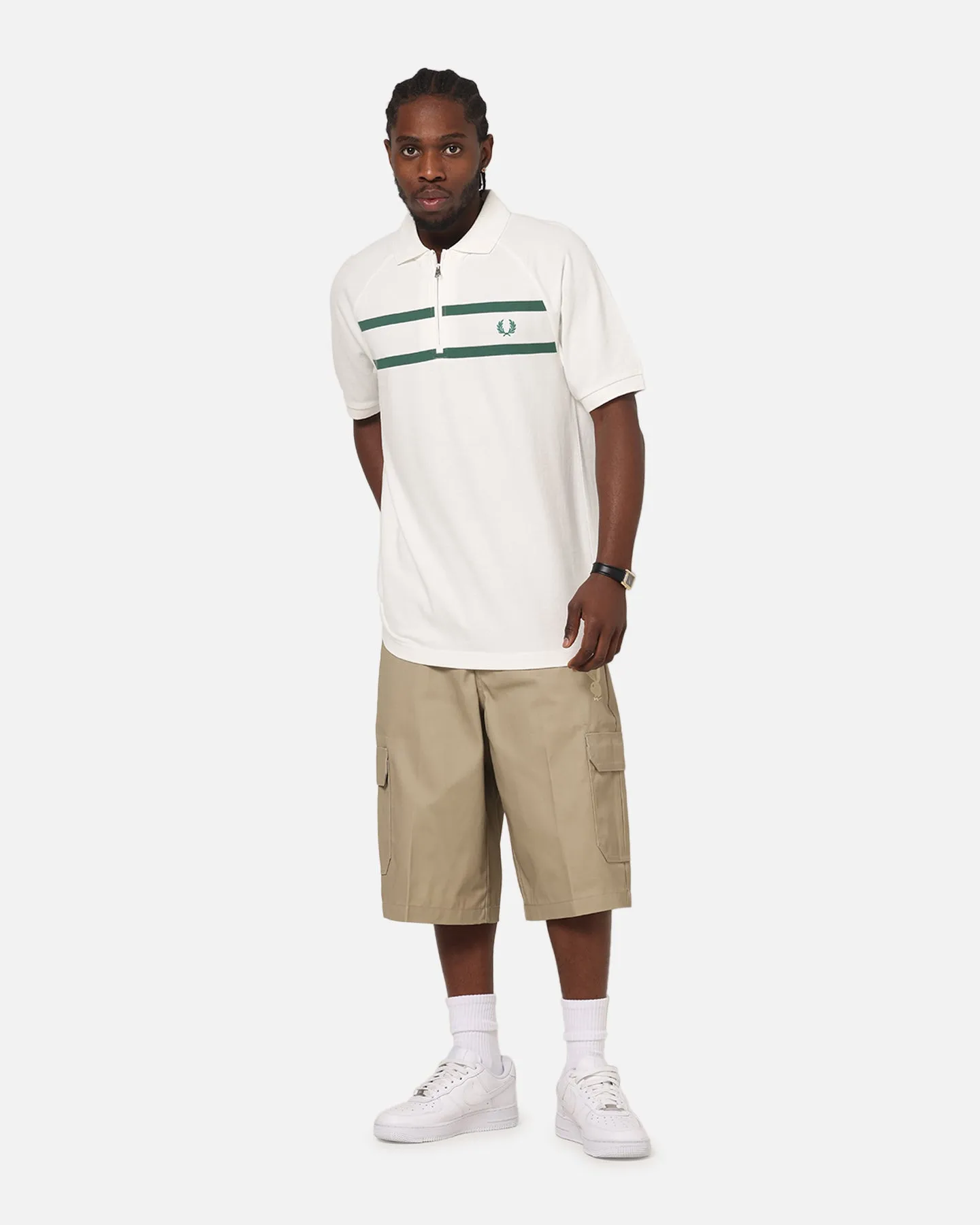 Fred Perry Crepe Pique Zip Neck Polo Shirt Snow White sold by Culture Kings product image thumbnail 2