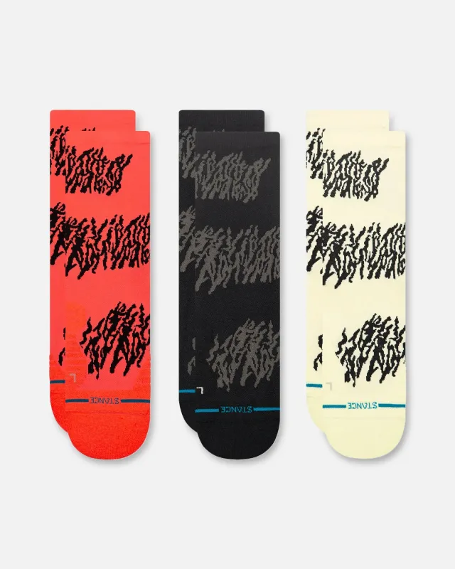 Stance Glacier Light Crew Socks 3 Pack Neon Pink sold by Culture Kings