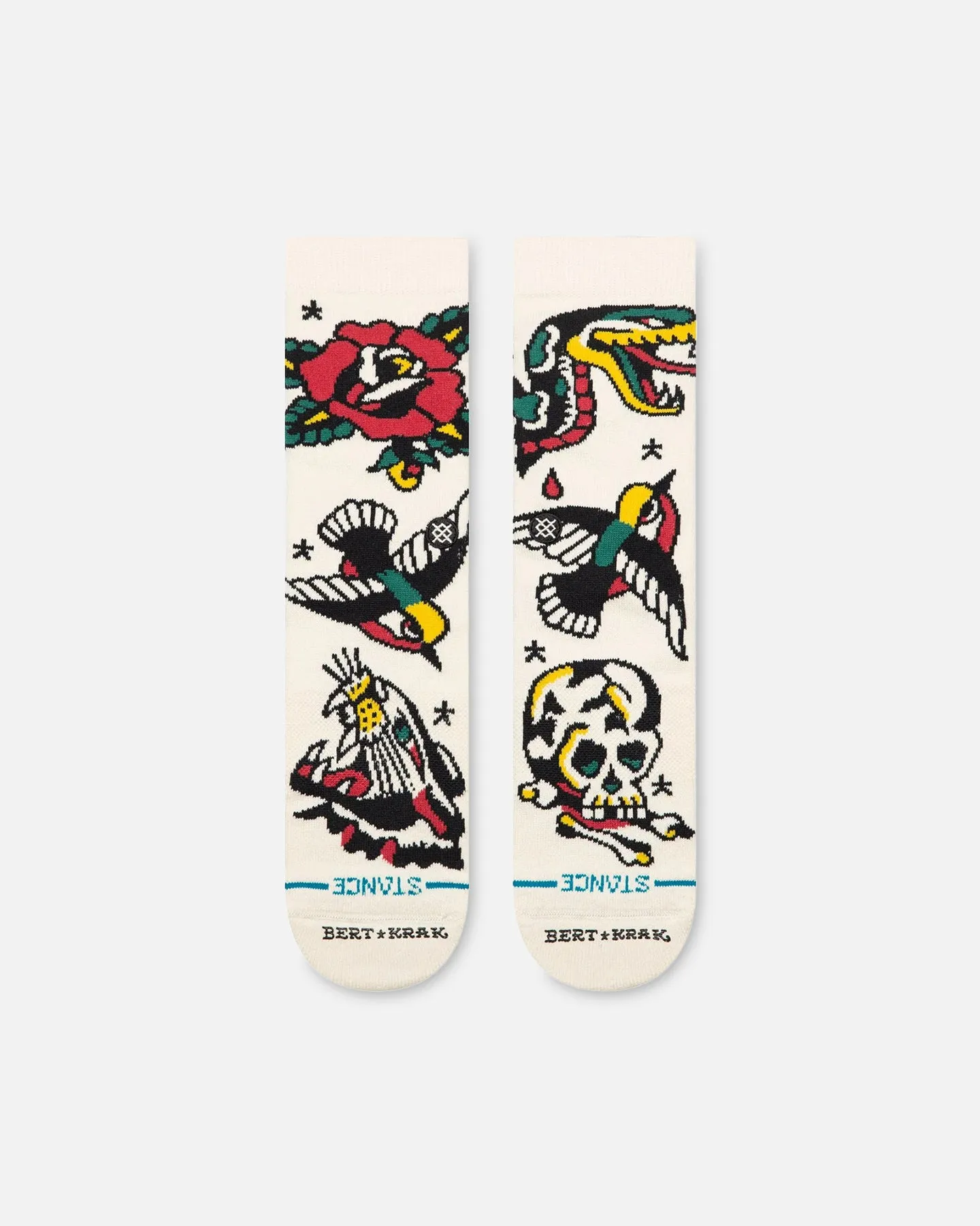 Stance X Bret Krak Flash Crew Socks Cream sold by Culture Kings product image thumbnail 2