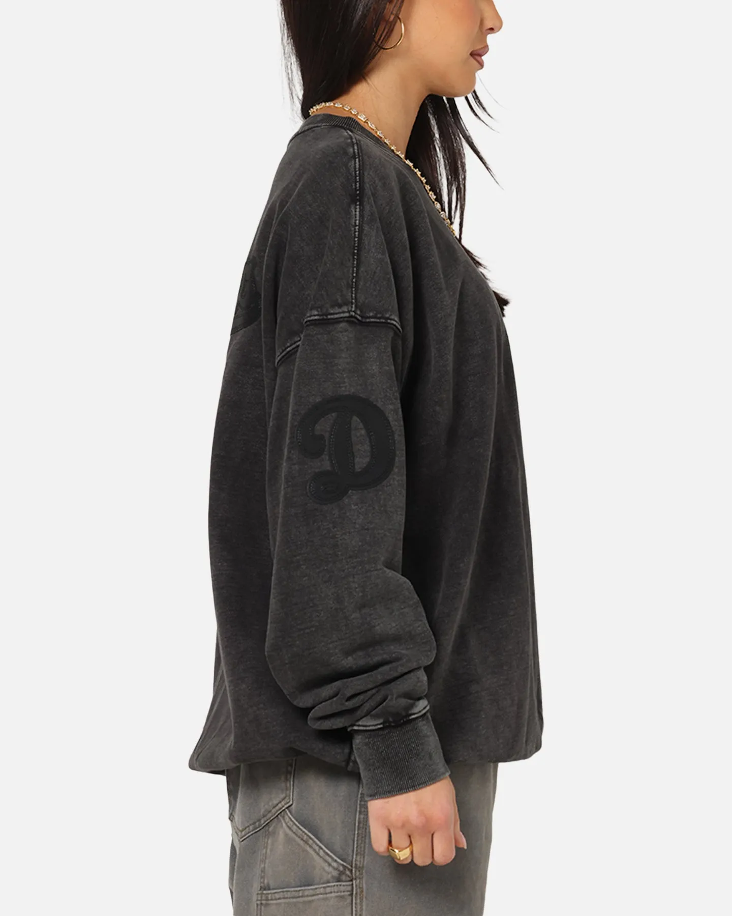 Pro Standard Los Angeles Dodgers 'Wash Vanguard' Fleece Crewneck Washed Black sold by Culture Kings product image thumbnail 5