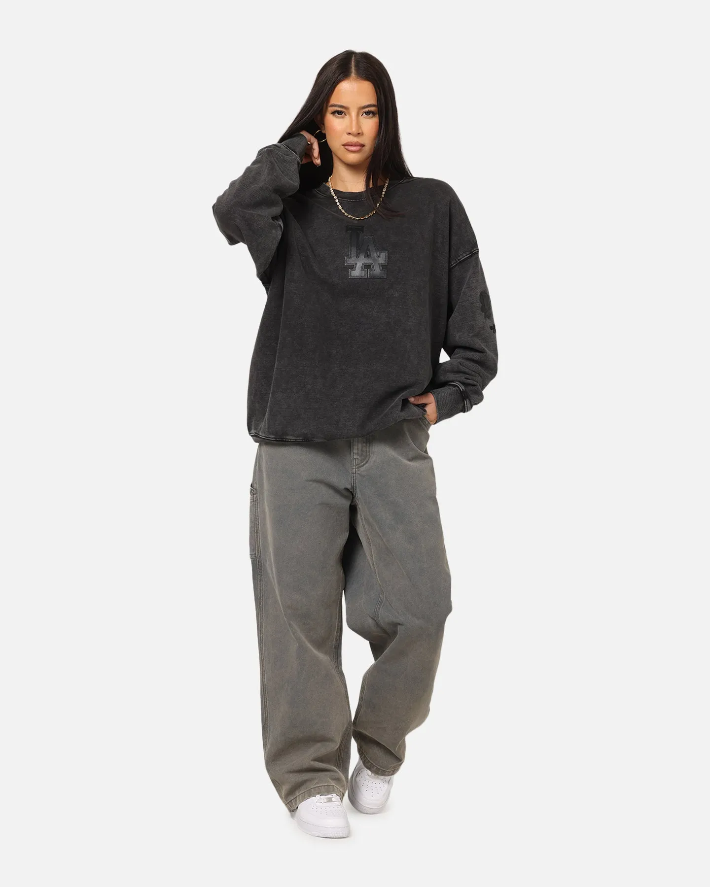 Pro Standard Los Angeles Dodgers 'Wash Vanguard' Fleece Crewneck Washed Black sold by Culture Kings product image thumbnail 3