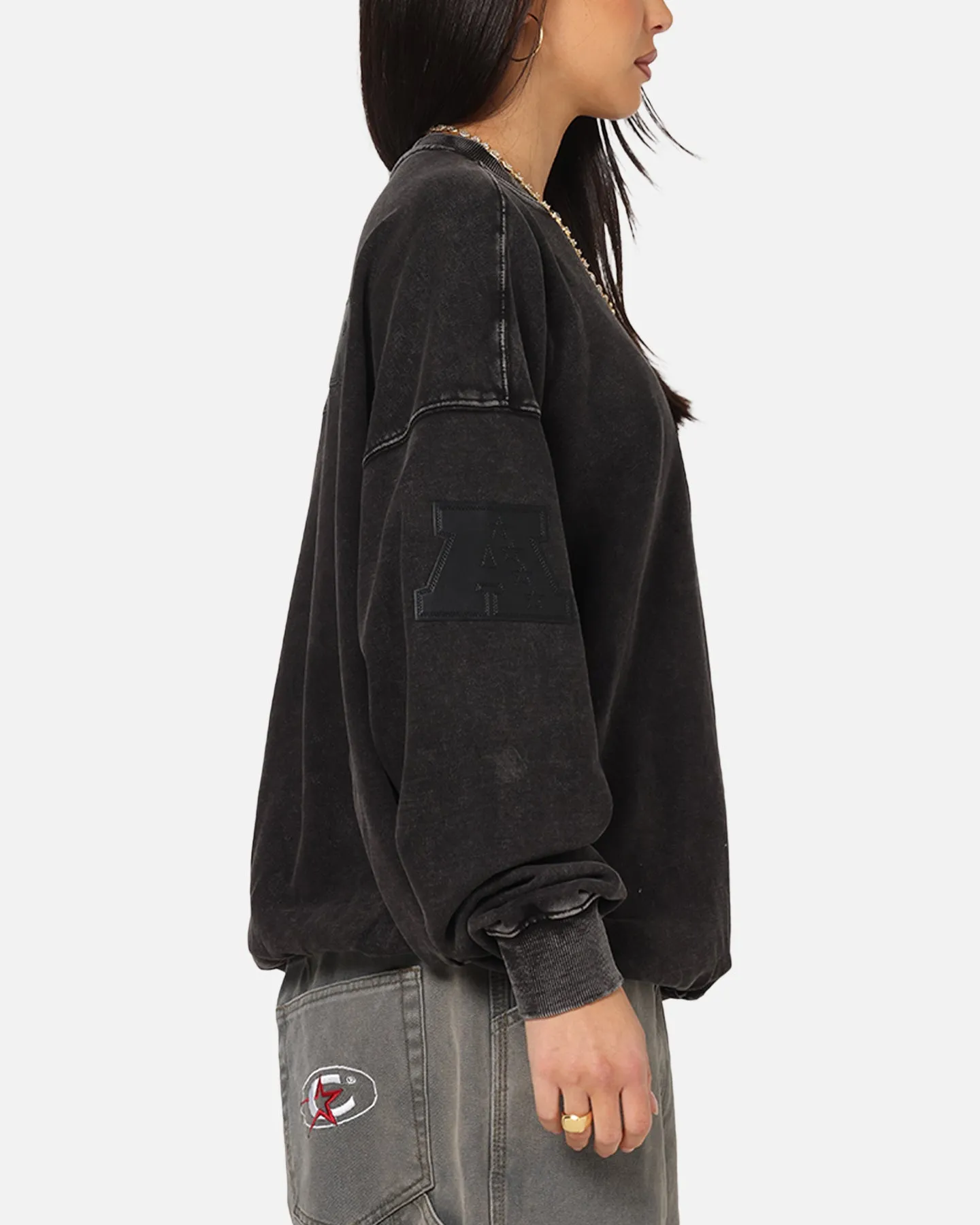 Pro Standard Las Vegas Raiders 'Wash Vanguard' Fleece Crewneck Washed Black sold by Culture Kings product image thumbnail 5