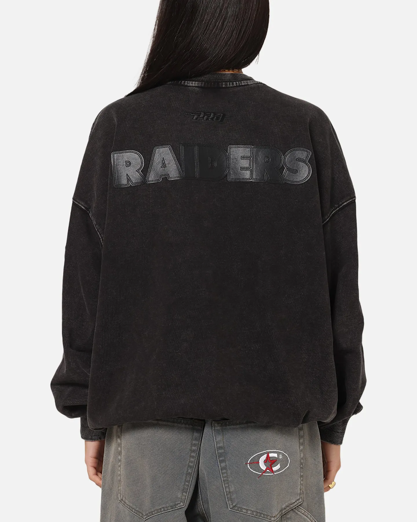 Pro Standard Las Vegas Raiders 'Wash Vanguard' Fleece Crewneck Washed Black sold by Culture Kings product image thumbnail 2