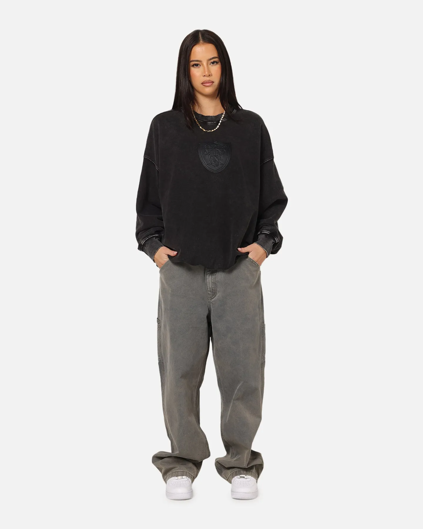 Pro Standard Las Vegas Raiders 'Wash Vanguard' Fleece Crewneck Washed Black sold by Culture Kings product image thumbnail 3