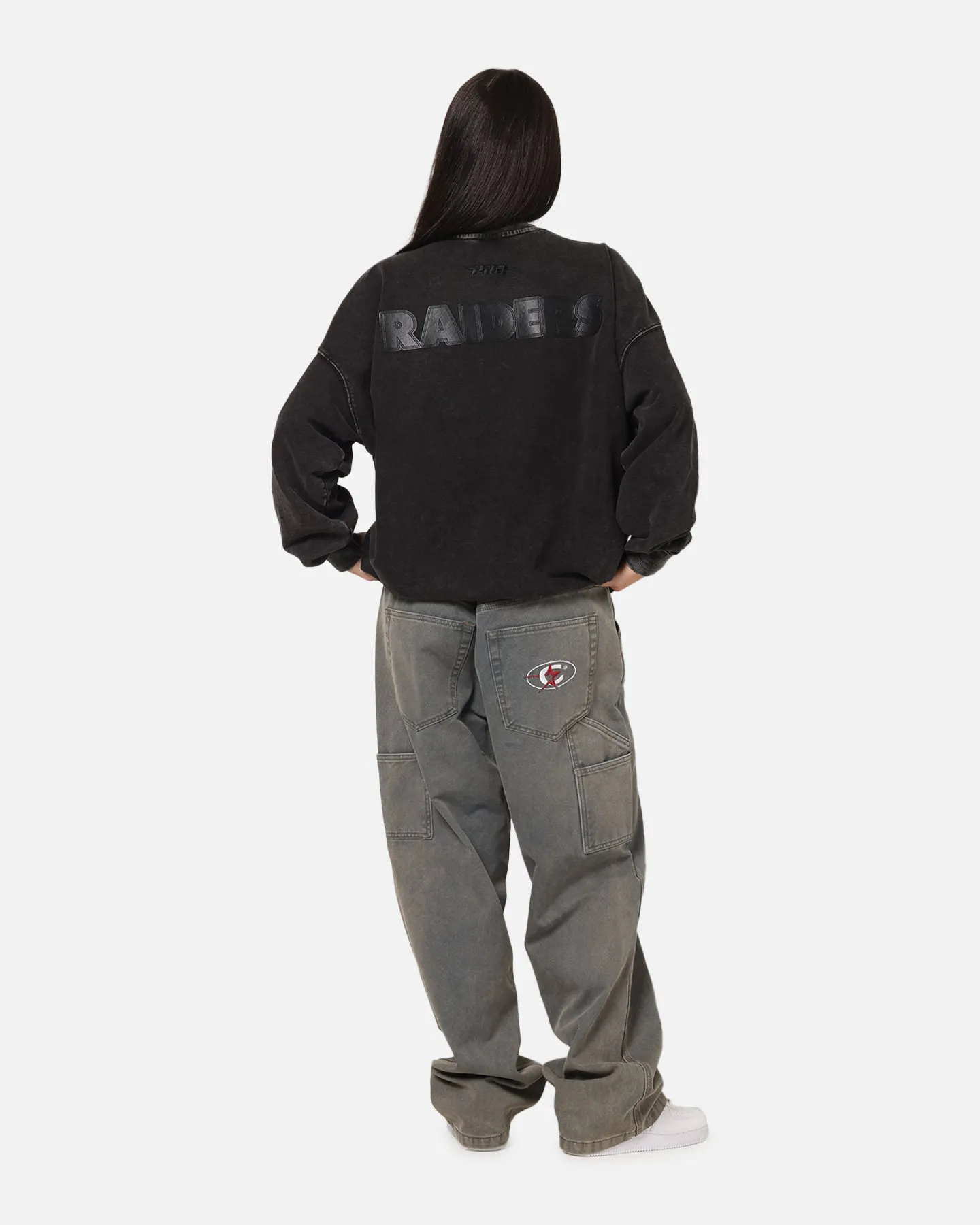 Pro Standard Las Vegas Raiders 'Wash Vanguard' Fleece Crewneck Washed Black sold by Culture Kings product image thumbnail 4