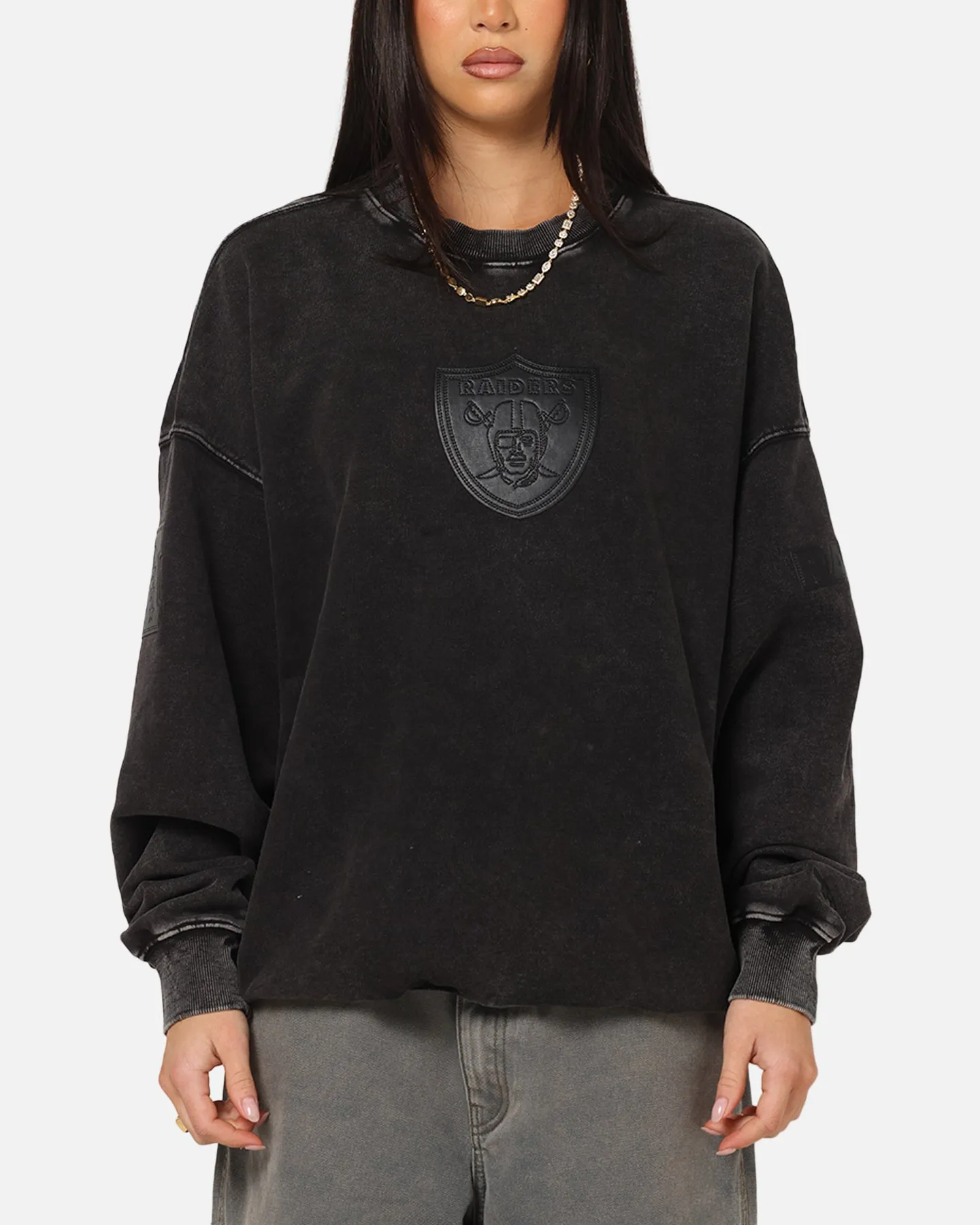 Pro Standard Las Vegas Raiders 'Wash Vanguard' Fleece Crewneck Washed Black sold by Culture Kings